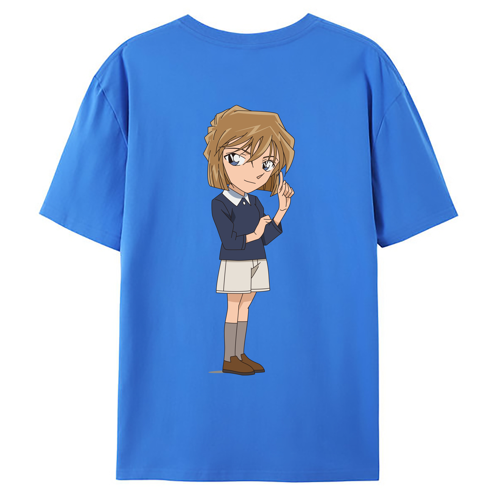（画像用） 名探偵コナン 灰原 哀 はいばら あい Detective Conan Anita Hailey、Vi Graythorn Haibara Ai 綿100％ メンズ半袖Tシャツ（バックプリント） 通気性