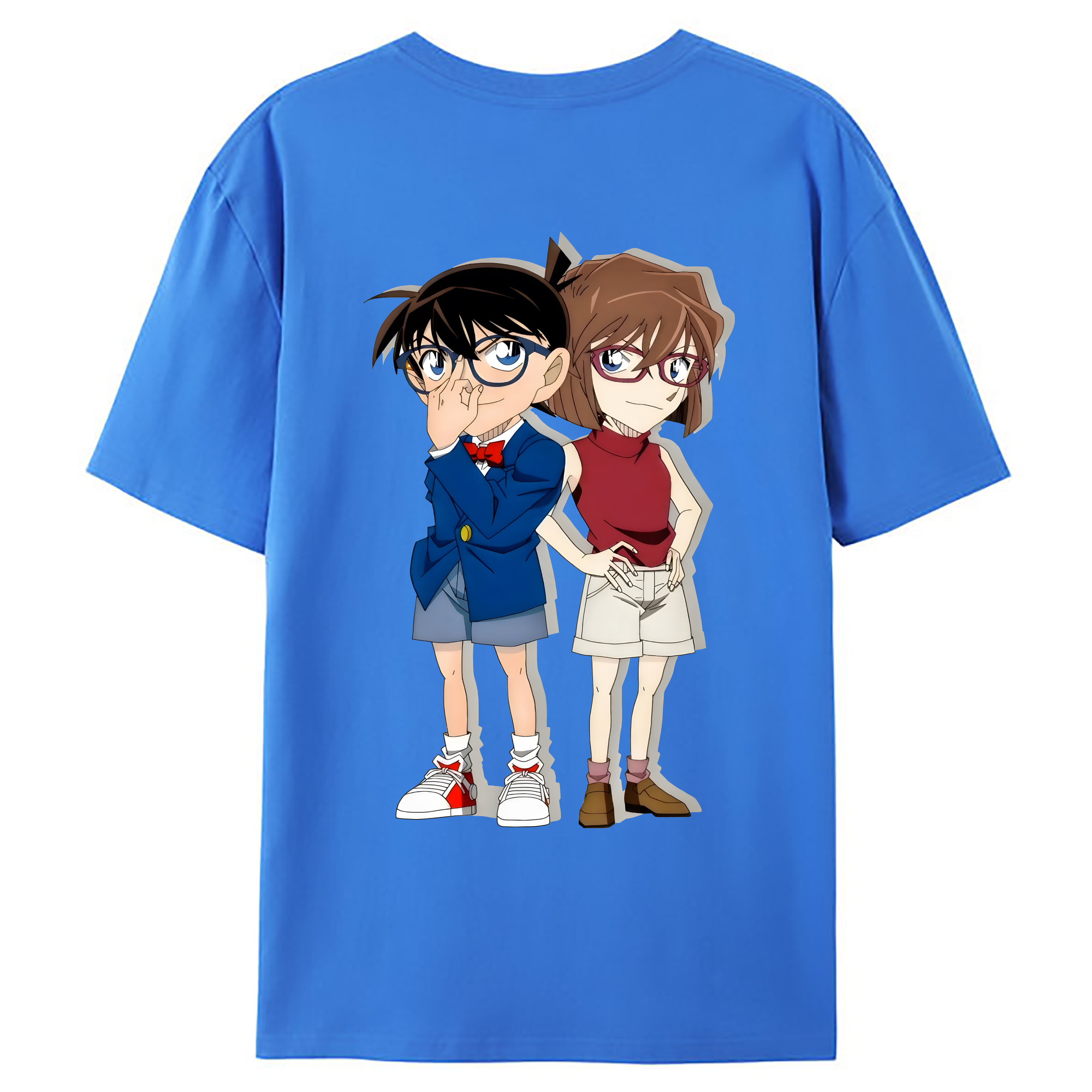 （画像用） 名探偵コナン 灰原 哀 はいばら あい Detective Conan Anita Hailey、Vi Graythorn Haibara Ai 綿100％ メンズ半袖Tシャツ（バックプリント） 通気性