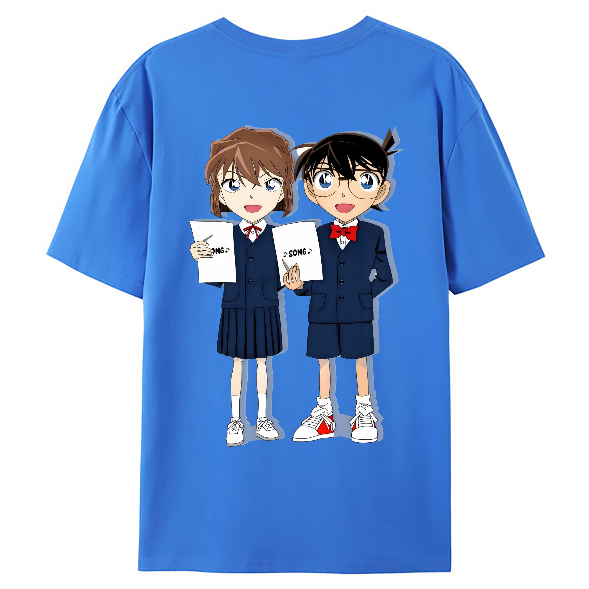 （画像用） 名探偵コナン 灰原 哀 はいばら あい Detective Conan Anita Hailey、Vi Graythorn Haibara Ai 綿100％ メンズ半袖Tシャツ（バックプリント） 通気性