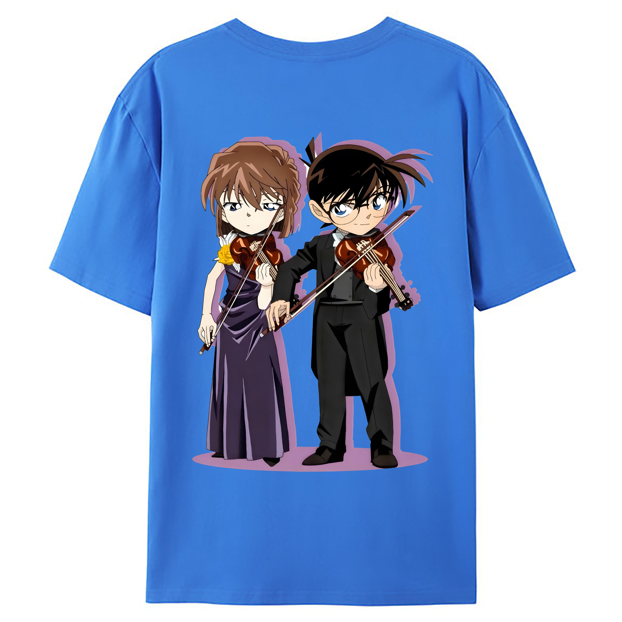 （画像用） 名探偵コナン 灰原 哀 はいばら あい Detective Conan Anita Hailey、Vi Graythorn Haibara Ai 綿100％ メンズ半袖Tシャツ（バックプリント） 通気性