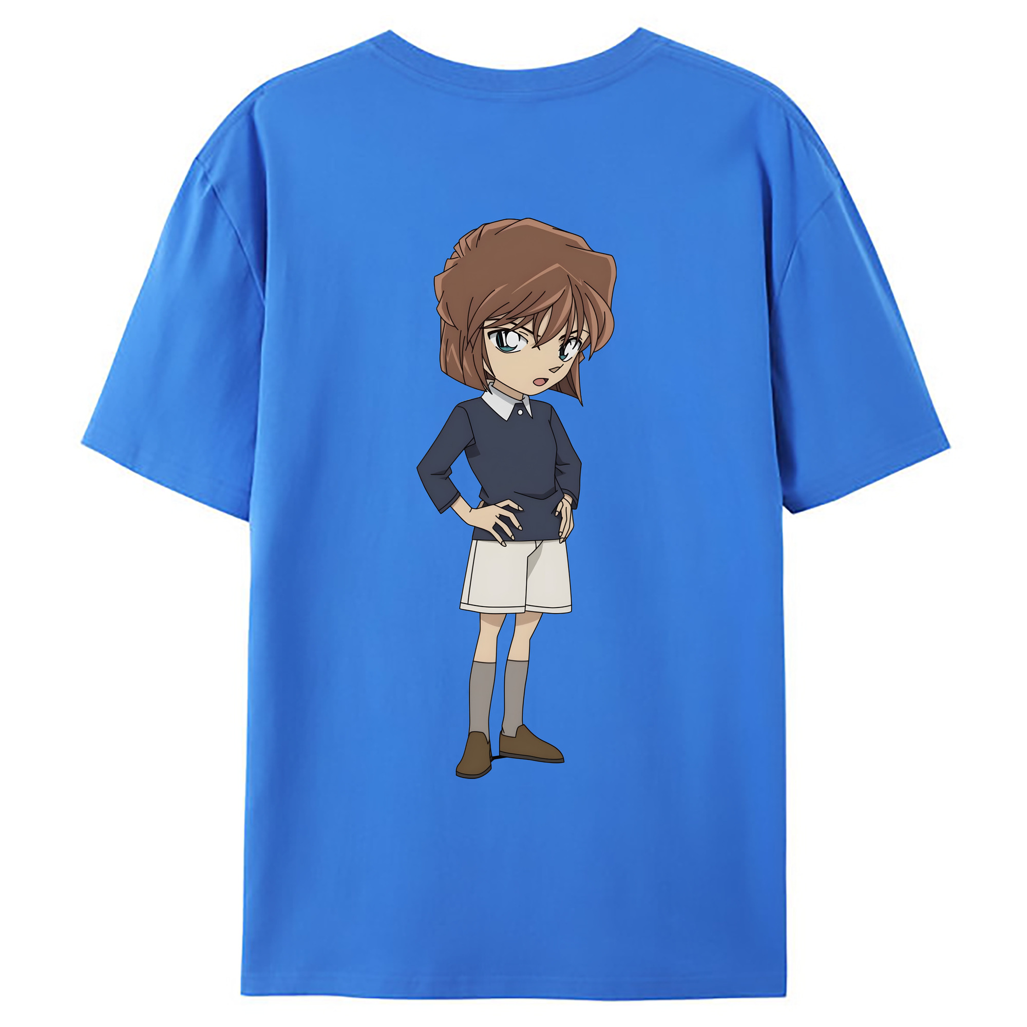 （画像用） 名探偵コナン 灰原 哀 はいばら あい Detective Conan Anita Hailey、Vi Graythorn Haibara Ai 綿100％ メンズ半袖Tシャツ（バックプリント） 通気性