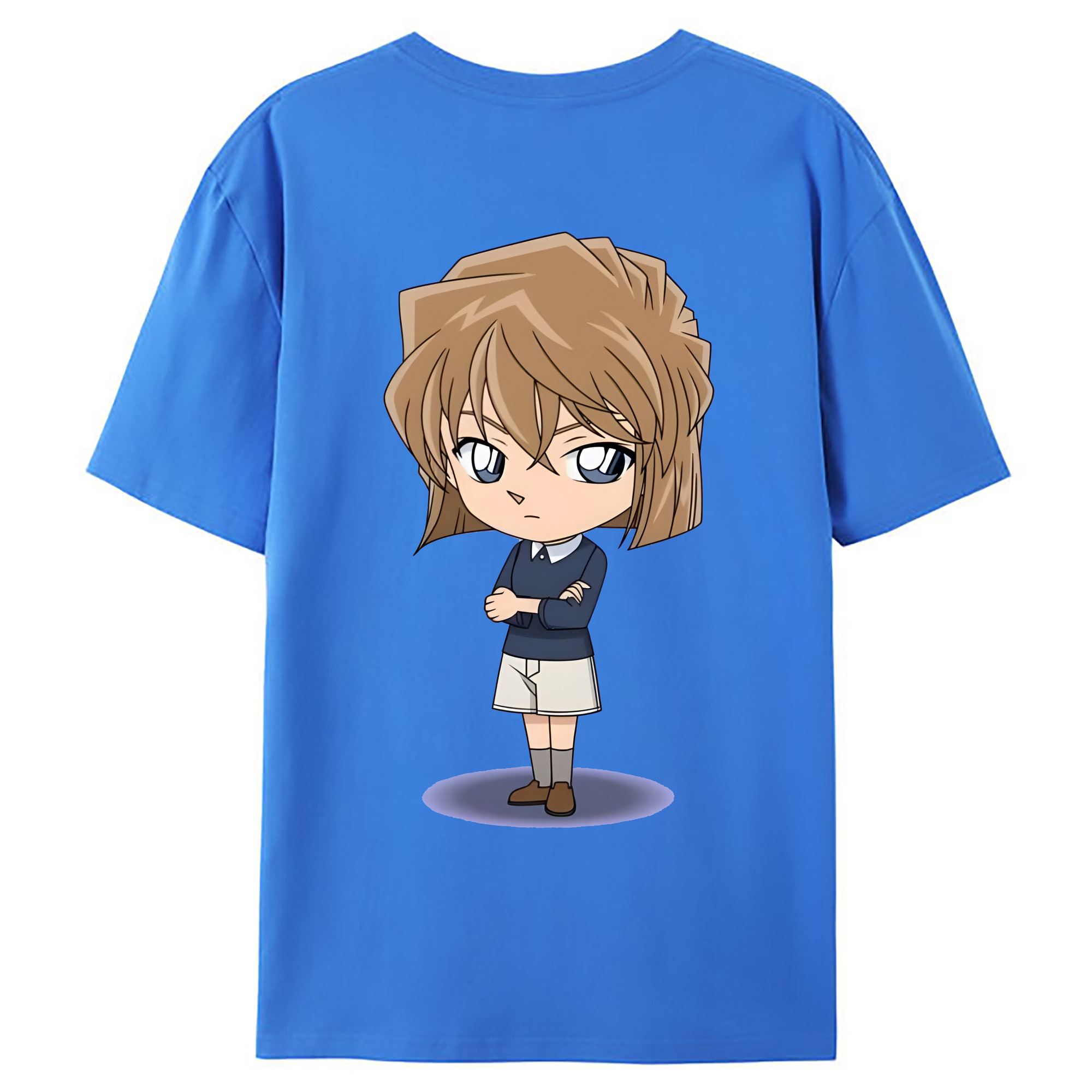 （画像用） 名探偵コナン 灰原 哀 はいばら あい Detective Conan Anita Hailey、Vi Graythorn Haibara Ai 綿100％ メンズ半袖Tシャツ（バックプリント） 通気性