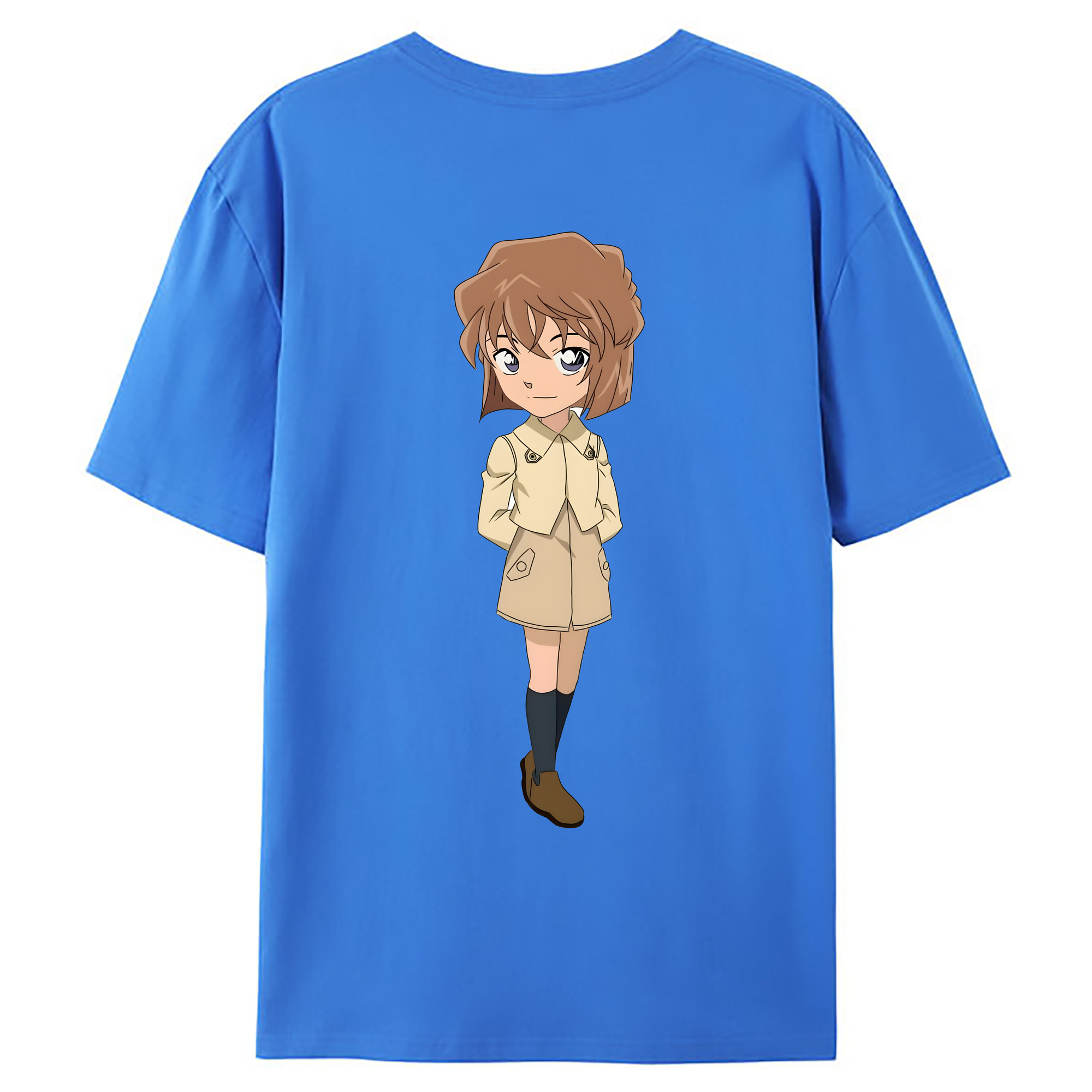 （画像用） 名探偵コナン 灰原 哀 はいばら あい Detective Conan Anita Hailey、Vi Graythorn Haibara Ai 綿100％ メンズ半袖Tシャツ（バックプリント） 通気性