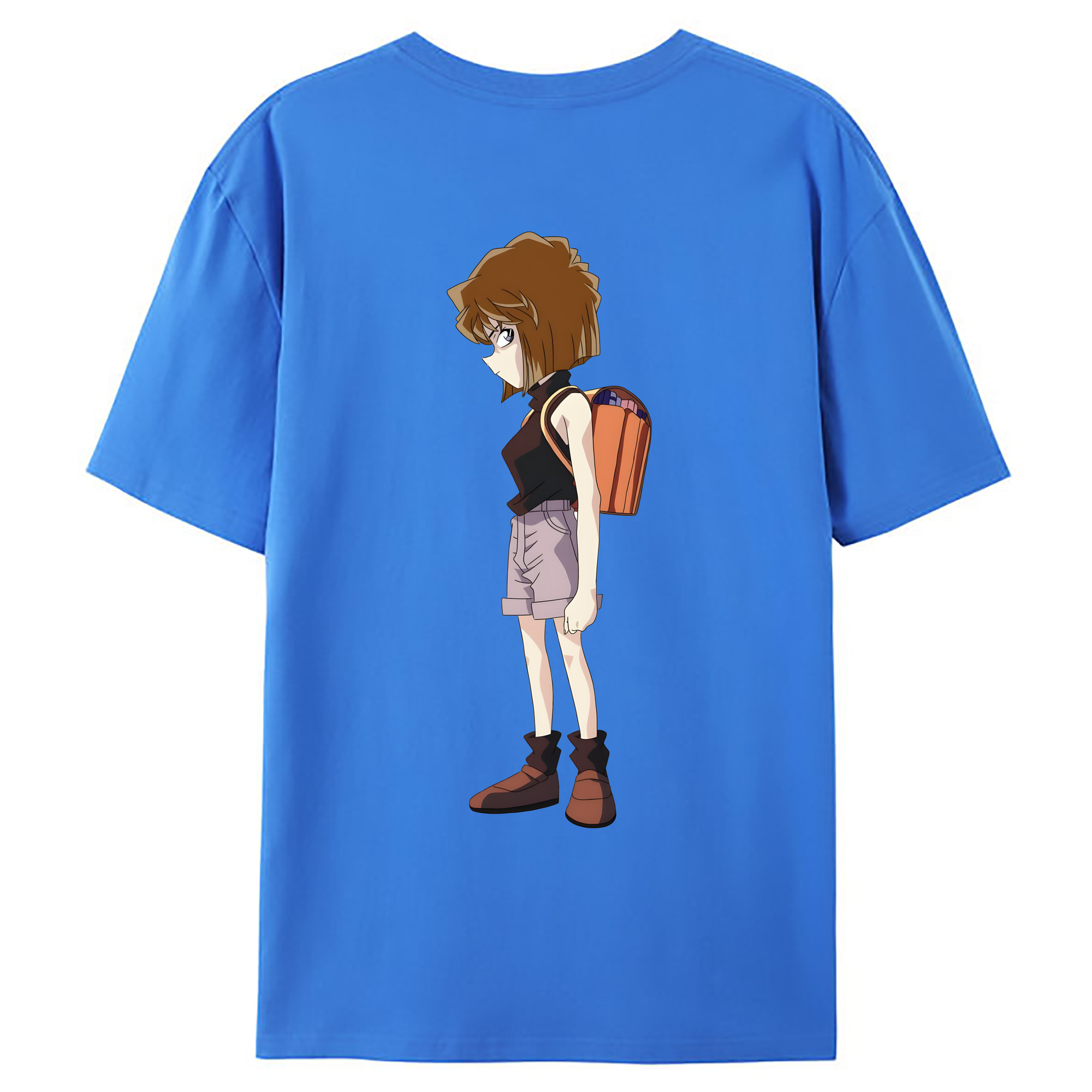 （画像用） 名探偵コナン 灰原 哀 はいばら あい Detective Conan Anita Hailey、Vi Graythorn Haibara Ai 綿100％ メンズ半袖Tシャツ（バックプリント） 通気性