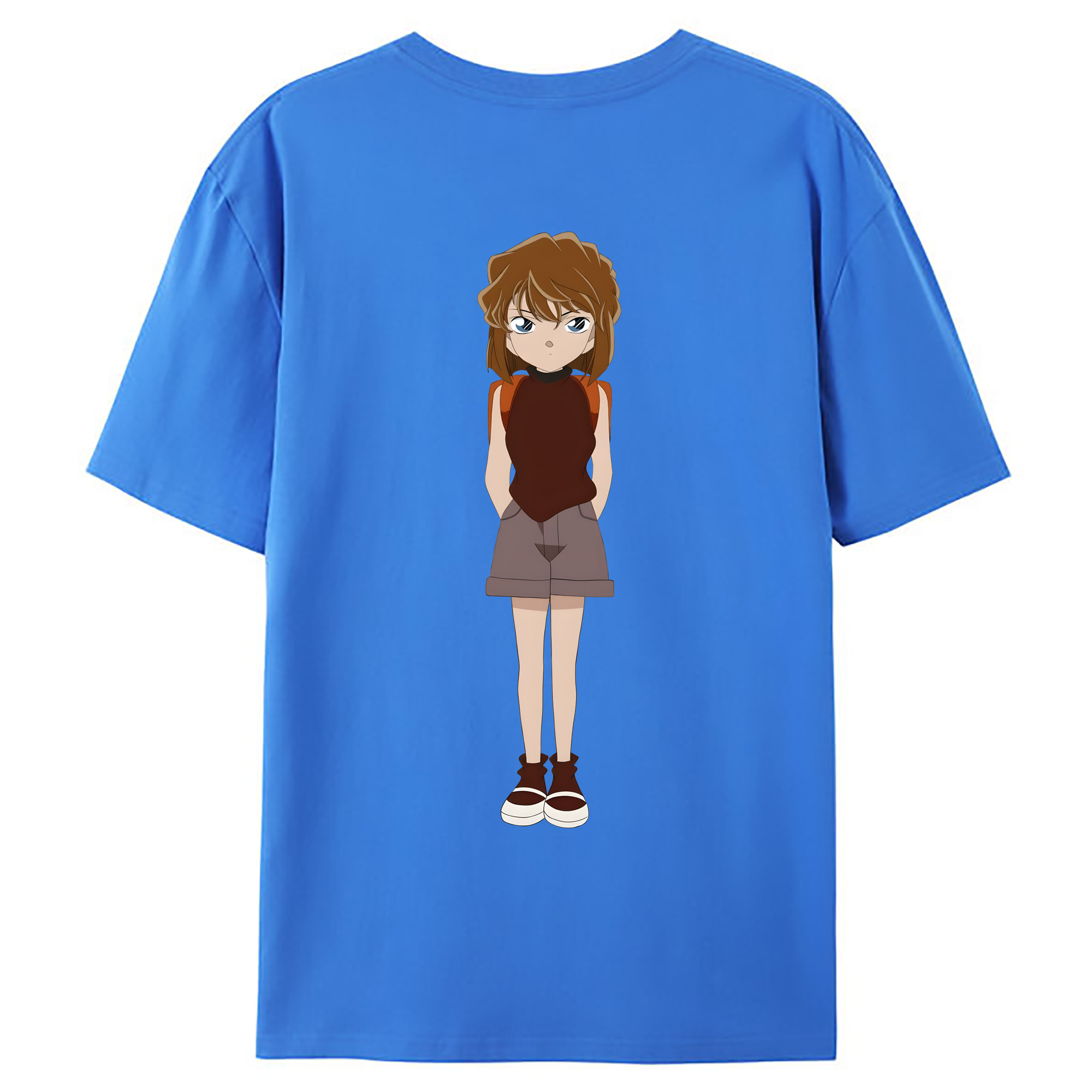 （画像用） 名探偵コナン 灰原 哀 はいばら あい Detective Conan Anita Hailey、Vi Graythorn Haibara Ai 綿100％ メンズ半袖Tシャツ（バックプリント） 通気性