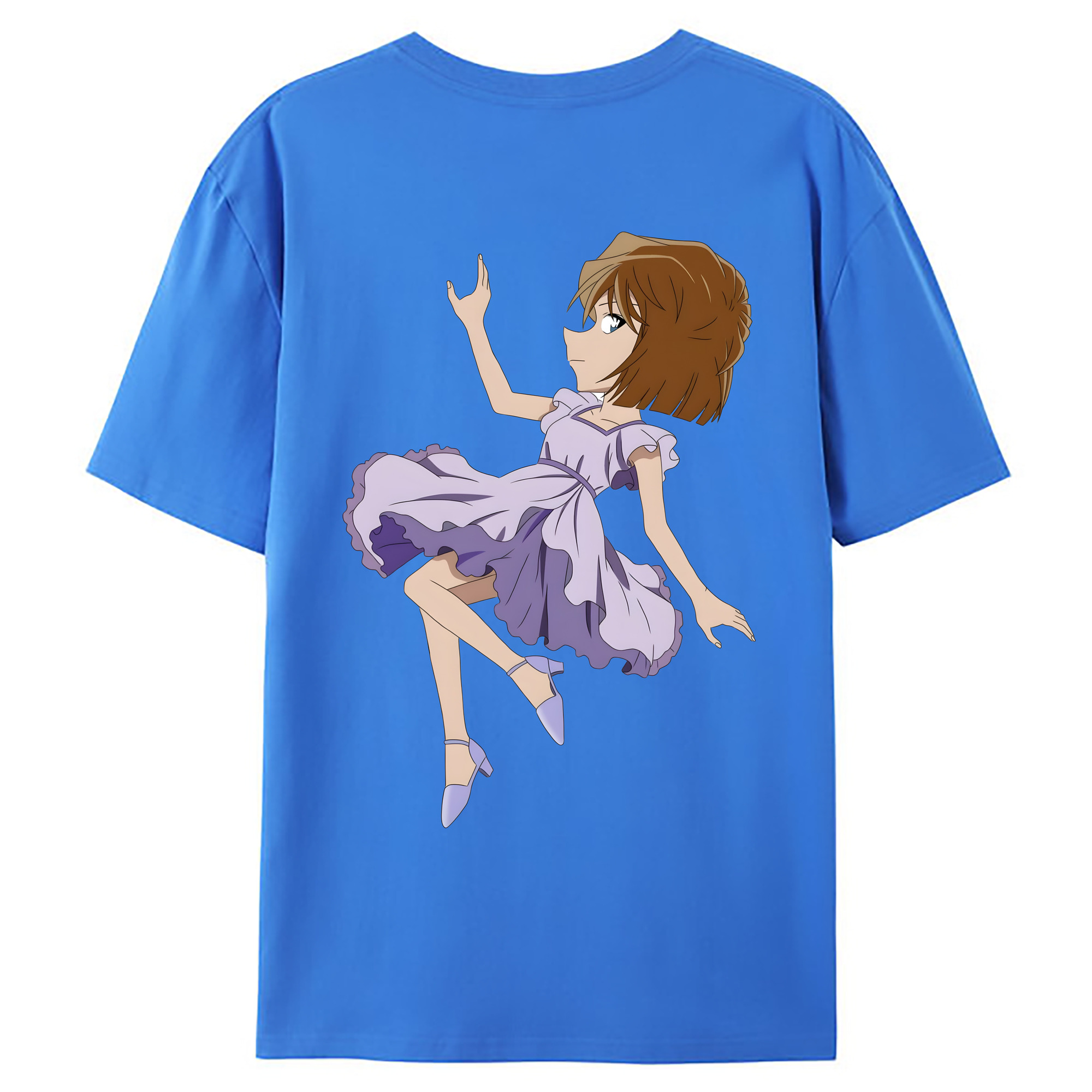 （画像用） 名探偵コナン 灰原 哀 はいばら あい Detective Conan Anita Hailey、Vi Graythorn Haibara Ai 綿100％ メンズ半袖Tシャツ（バックプリント） 通気性