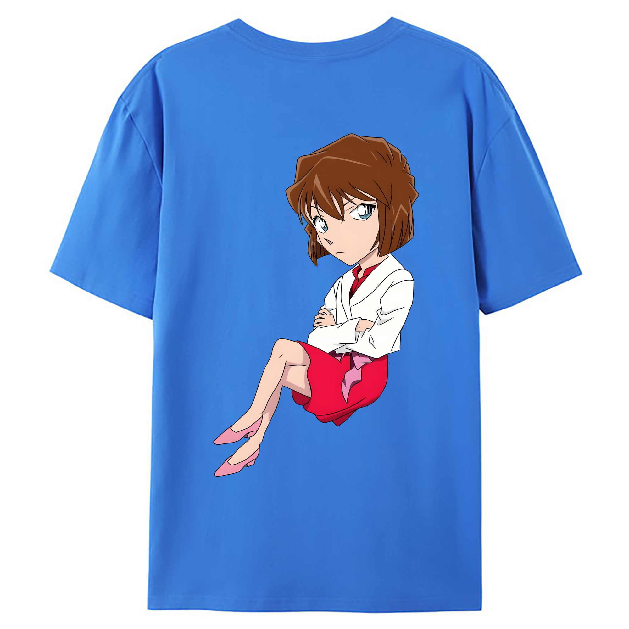 （画像用） 名探偵コナン 灰原 哀 はいばら あい Detective Conan Anita Hailey、Vi Graythorn Haibara Ai 綿100％ メンズ半袖Tシャツ（バックプリント） 通気性