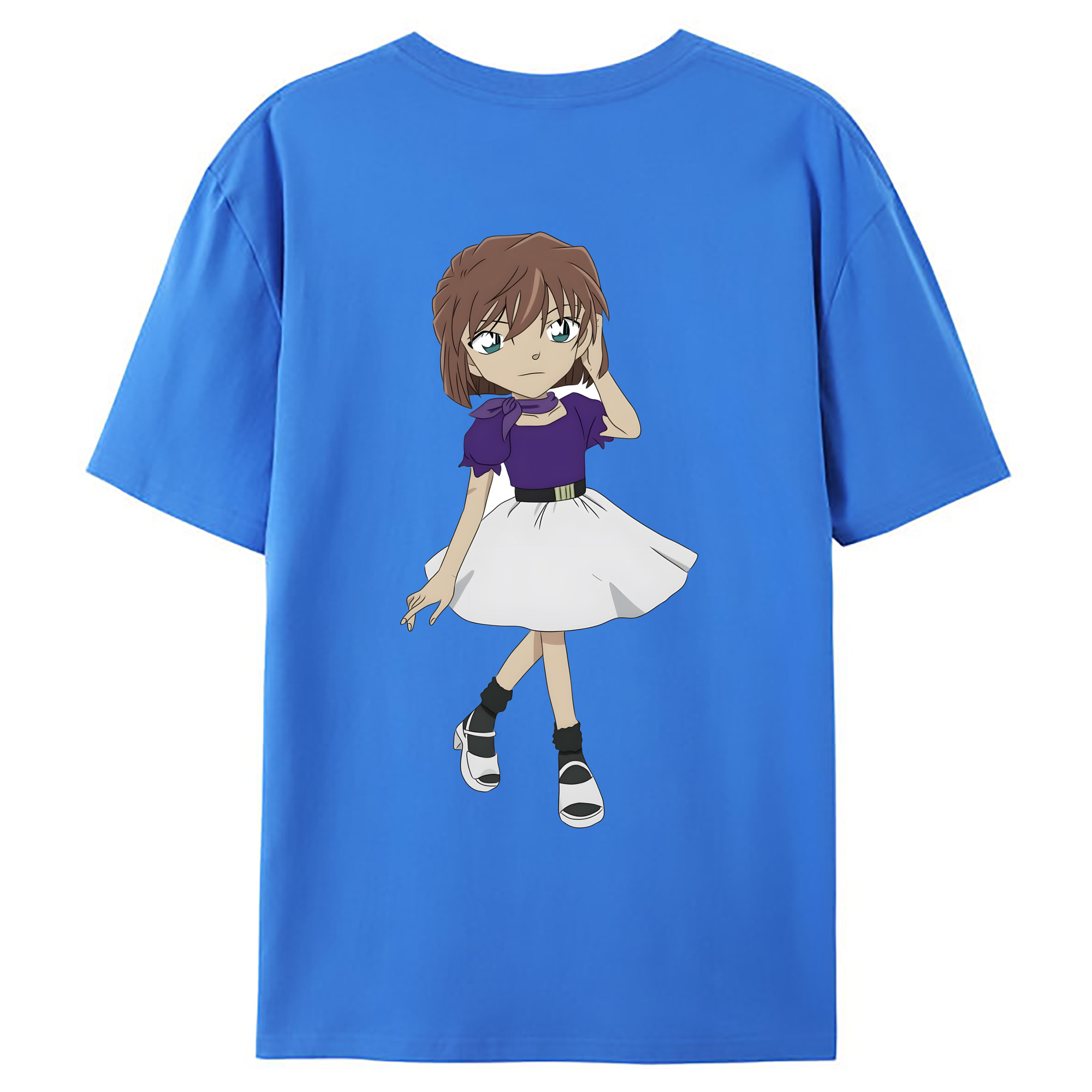 （画像用） 名探偵コナン 灰原 哀 はいばら あい Detective Conan Anita Hailey、Vi Graythorn Haibara Ai 綿100％ メンズ半袖Tシャツ（バックプリント） 通気性