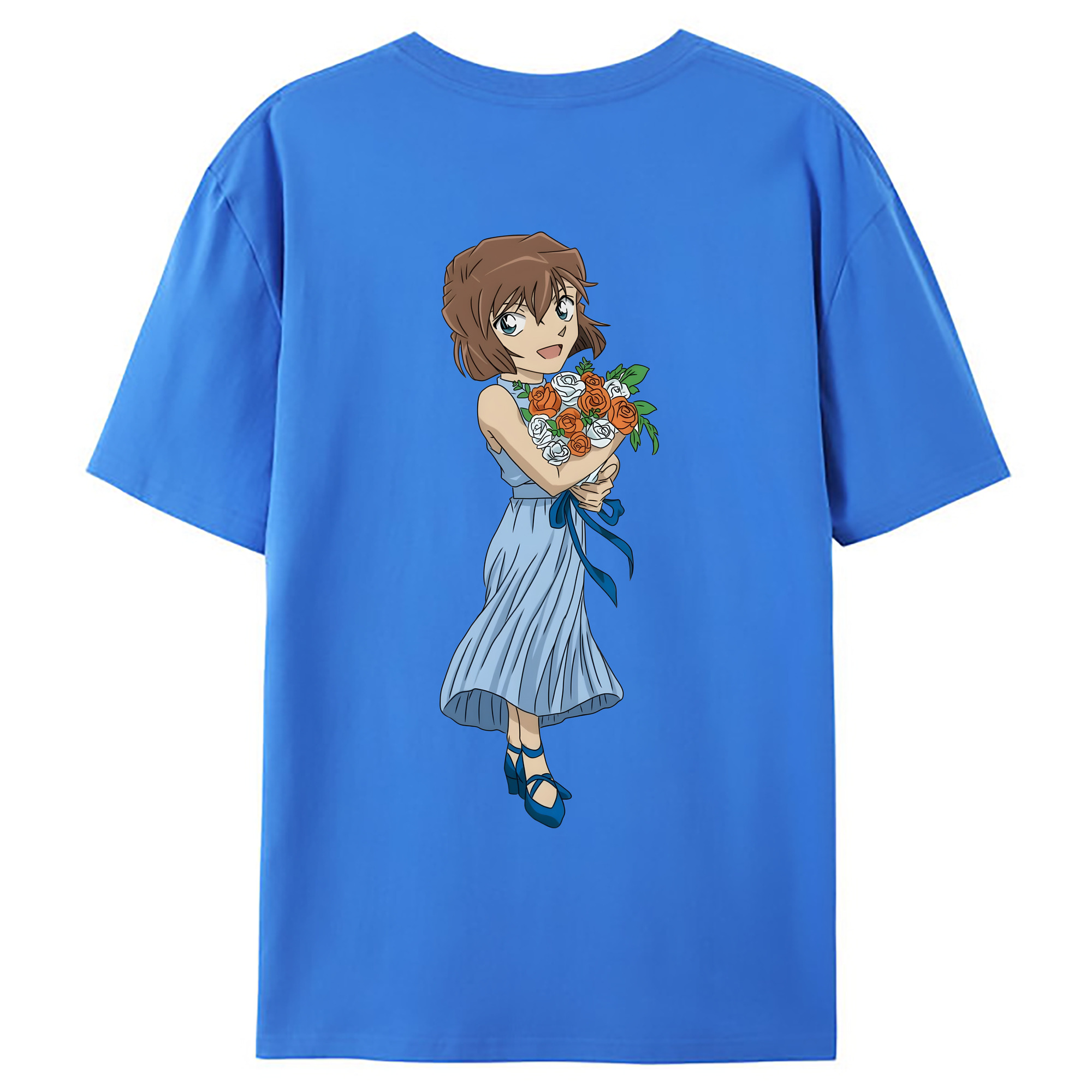 （画像用） 名探偵コナン 灰原 哀 はいばら あい Detective Conan Anita Hailey、Vi Graythorn Haibara Ai 綿100％ メンズ半袖Tシャツ（バックプリント） 通気性
