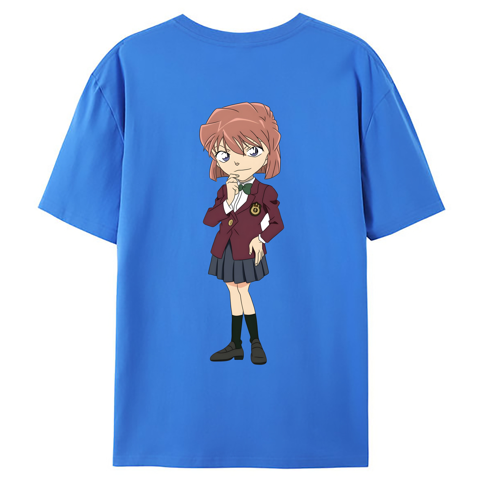 （画像用） 名探偵コナン 灰原 哀 はいばら あい Detective Conan Anita Hailey、Vi Graythorn Haibara Ai 綿100％ メンズ半袖Tシャツ（バックプリント） 通気性
