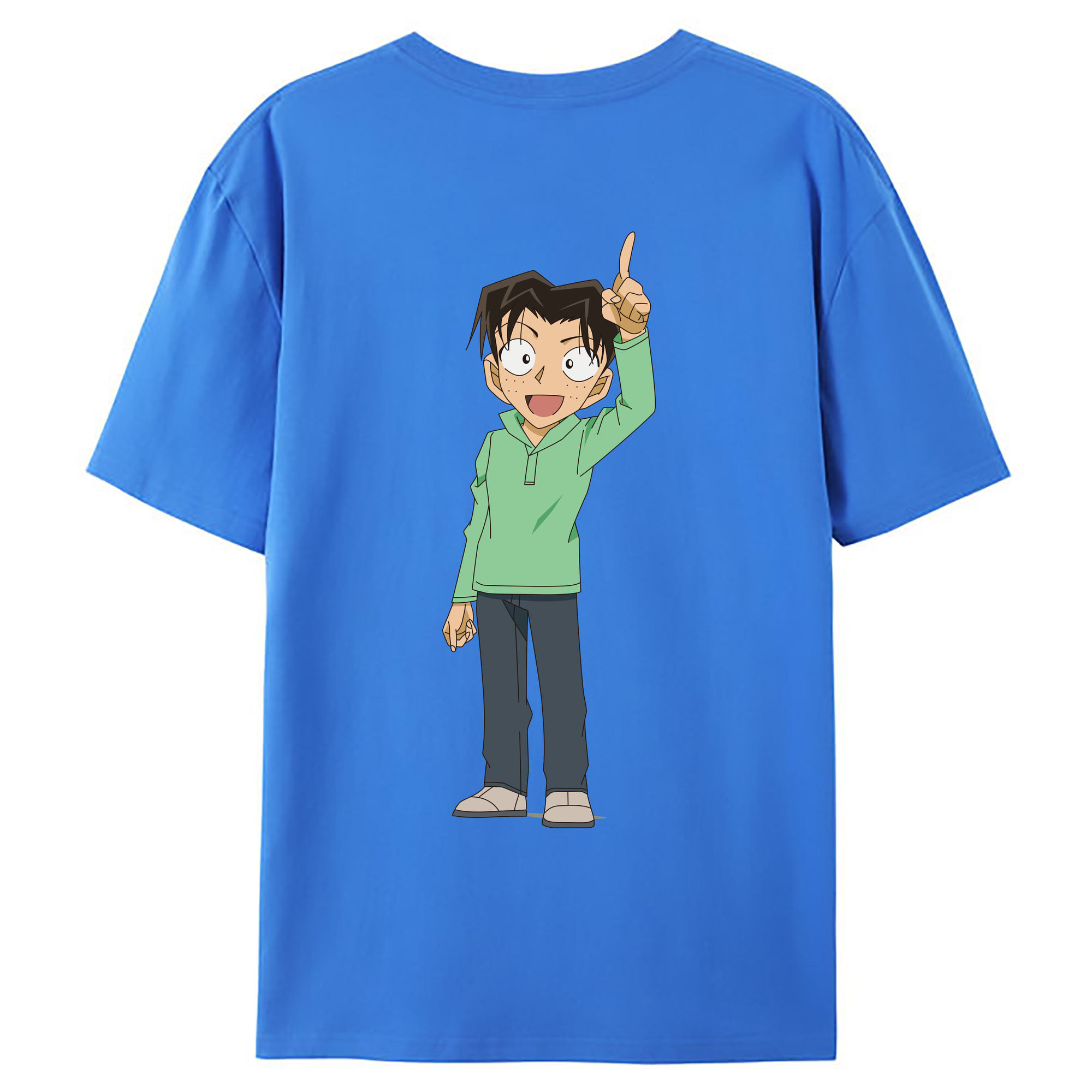 （画像用） 名探偵コナン 円谷 光彦 つぶらや みつひこ Detective Conan Mitch Tennyson 綿100％ メンズ半袖Tシャツ（バックプリント） 通気性