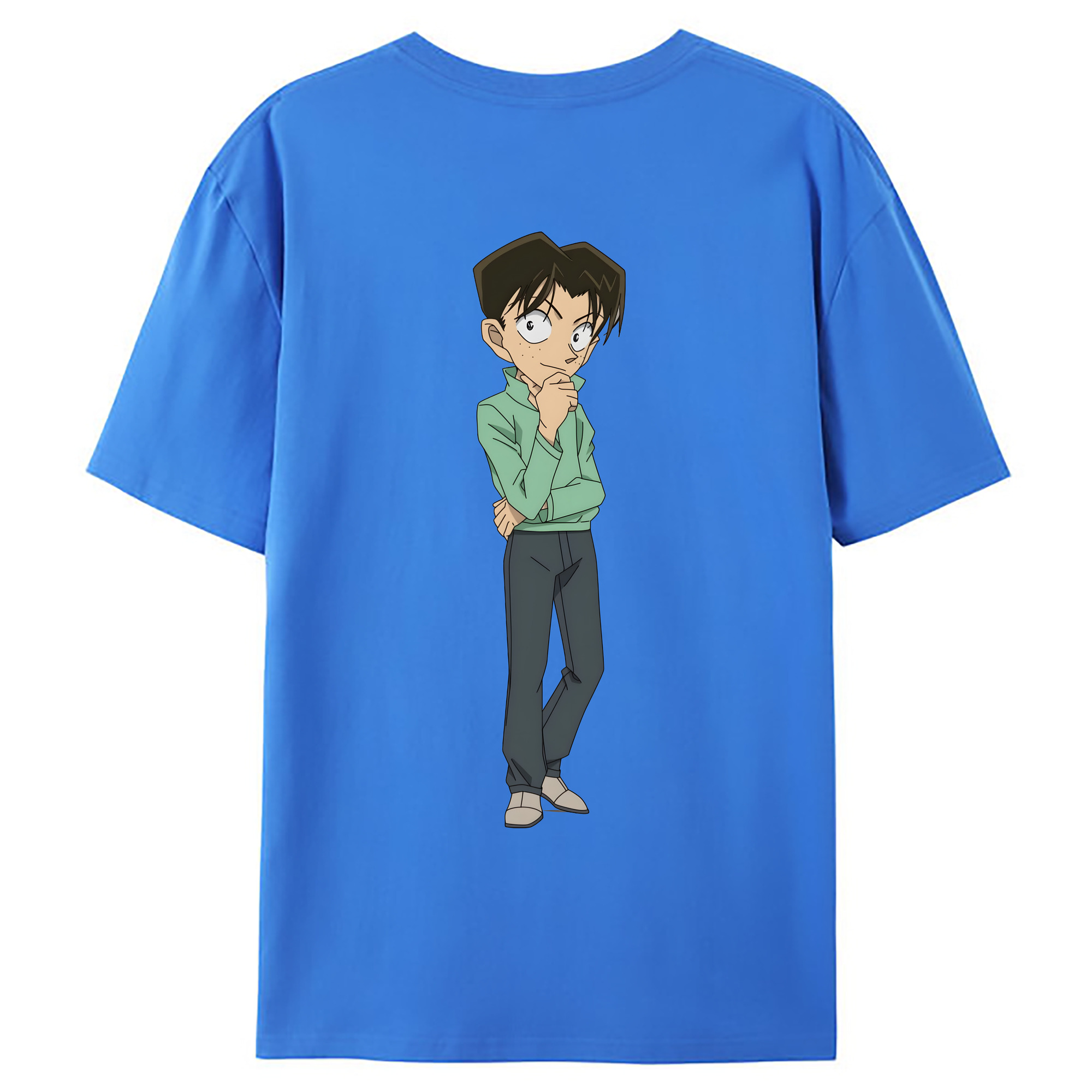 （画像用） 名探偵コナン 円谷 光彦 つぶらや みつひこ Detective Conan Mitch Tennyson 綿100％ メンズ半袖Tシャツ（バックプリント） 通気性