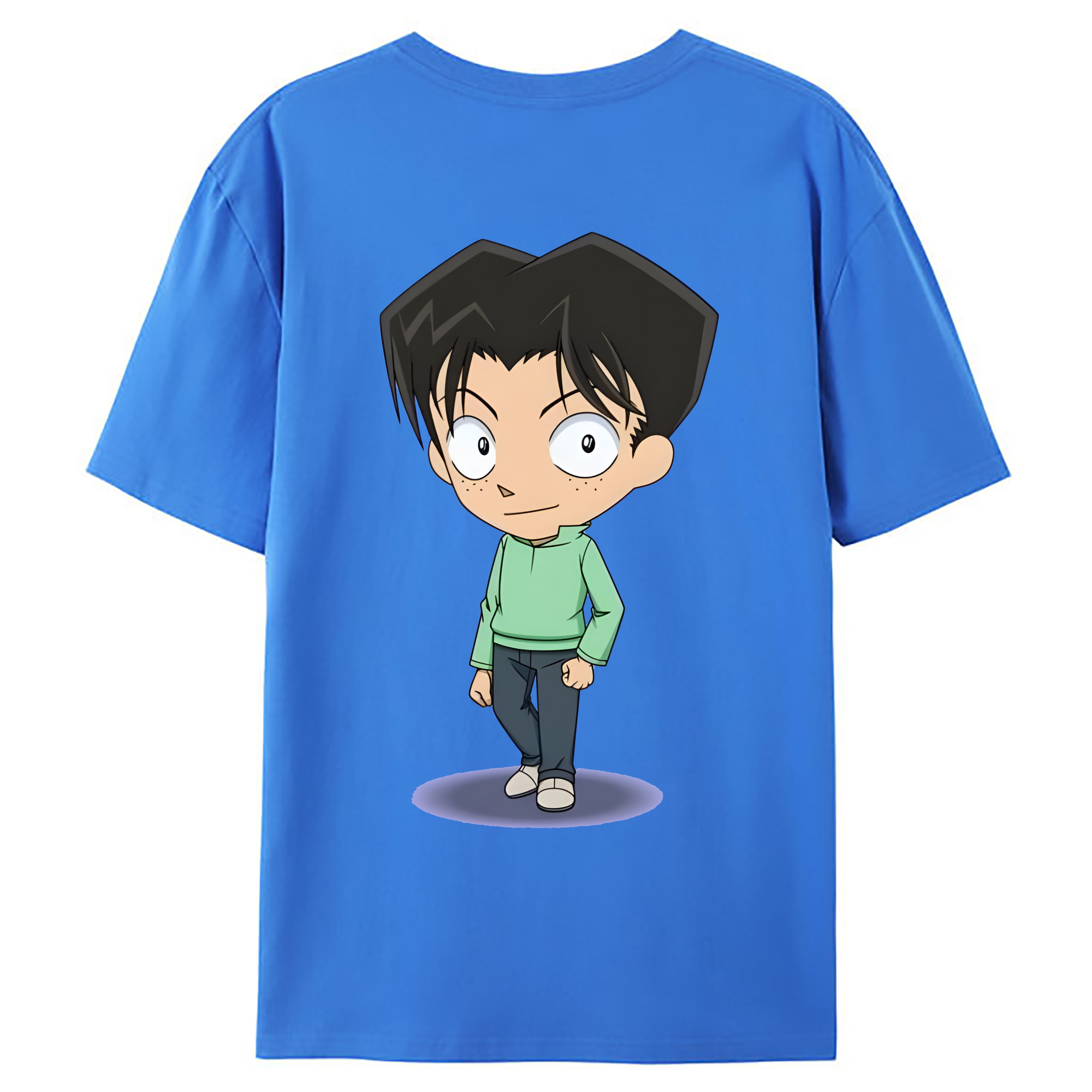 （画像用） 名探偵コナン 円谷 光彦 つぶらや みつひこ Detective Conan Mitch Tennyson 綿100％ メンズ半袖Tシャツ（バックプリント） 通気性