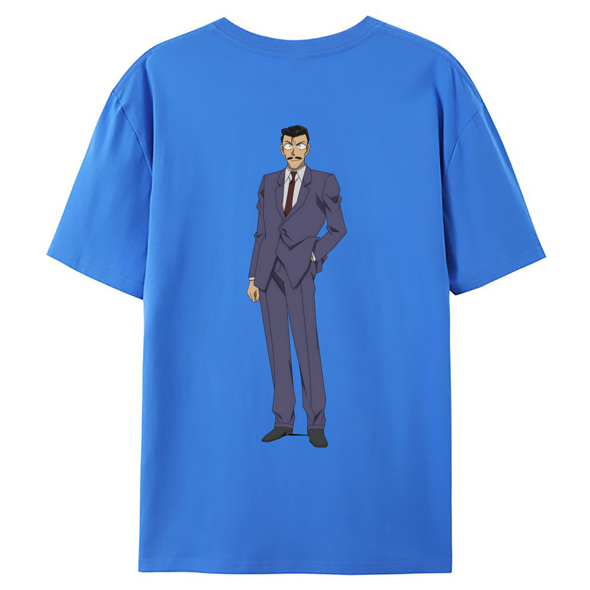 （画像用） 名探偵コナン 毛利 小五郎 もうり こごろう Detective Conan 綿100％ メンズ半袖Tシャツ（バックプリント） 通気性
