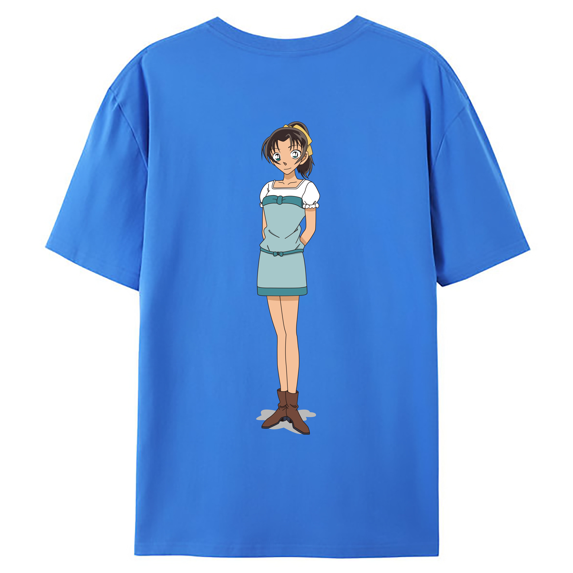 （画像用） 名探偵コナン Detective Conan 綿100％ メンズ半袖Tシャツ（バックプリント） 通気性