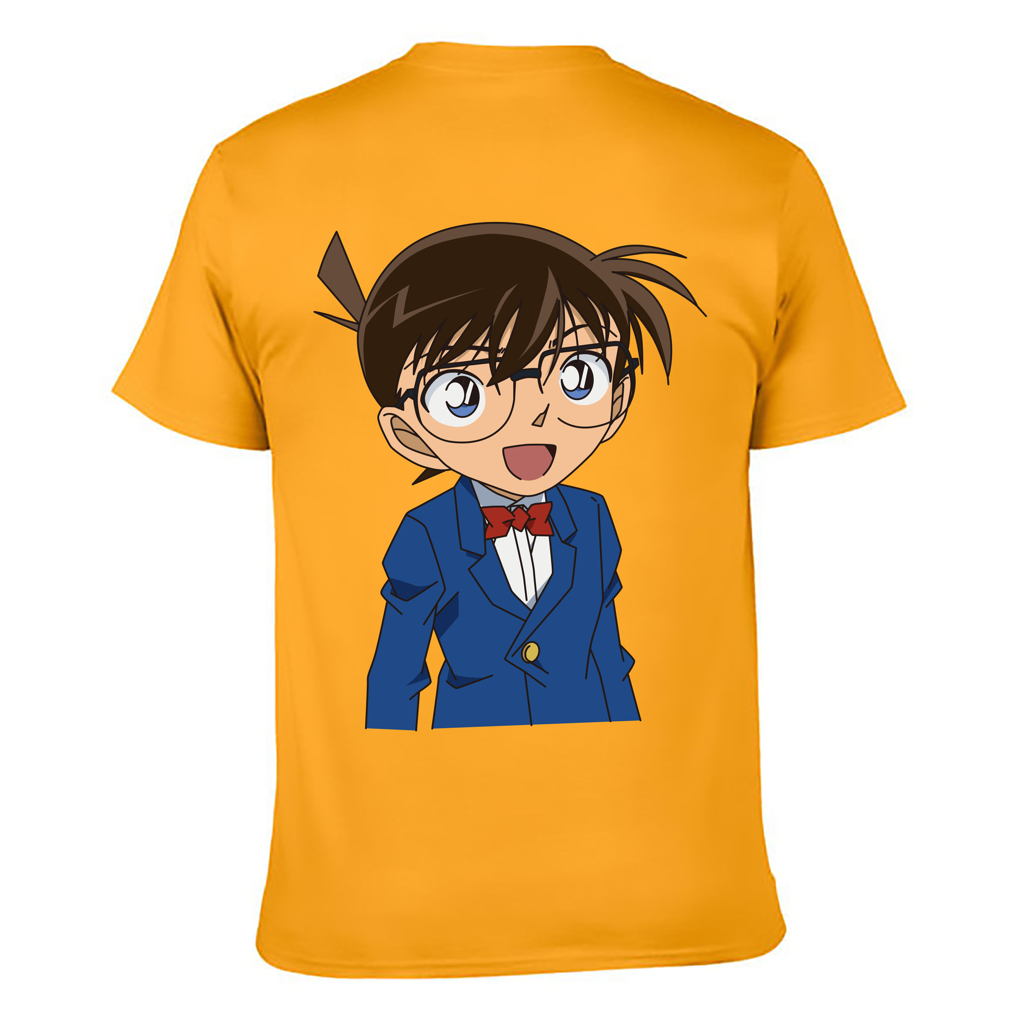 （画像用） 名探偵コナン 江戸川 コナン Detective Conan Conan Edogawa 綿100％ メンズ半袖Tシャツ（バックプリント） 通気性