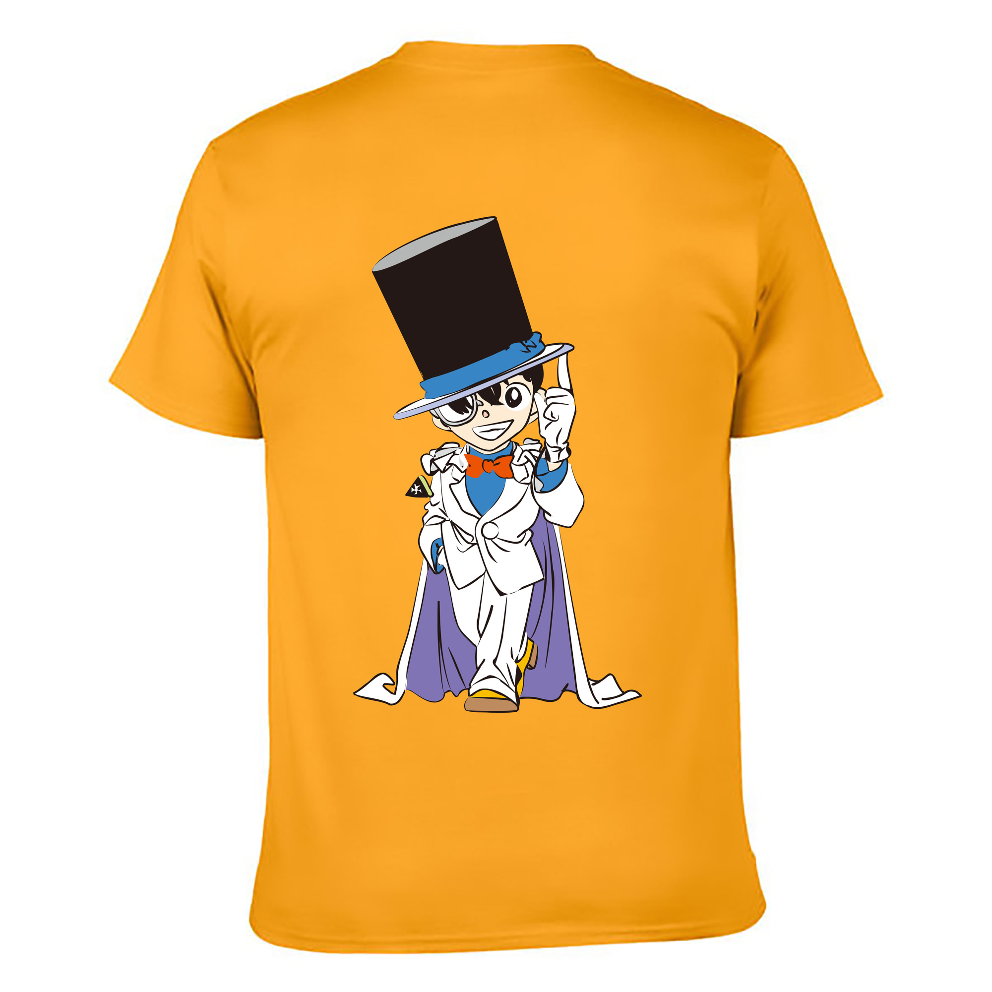 （画像用） 名探偵コナン 江戸川 コナン Detective Conan Conan Edogawa 綿100％ メンズ半袖Tシャツ（バックプリント） 通気性