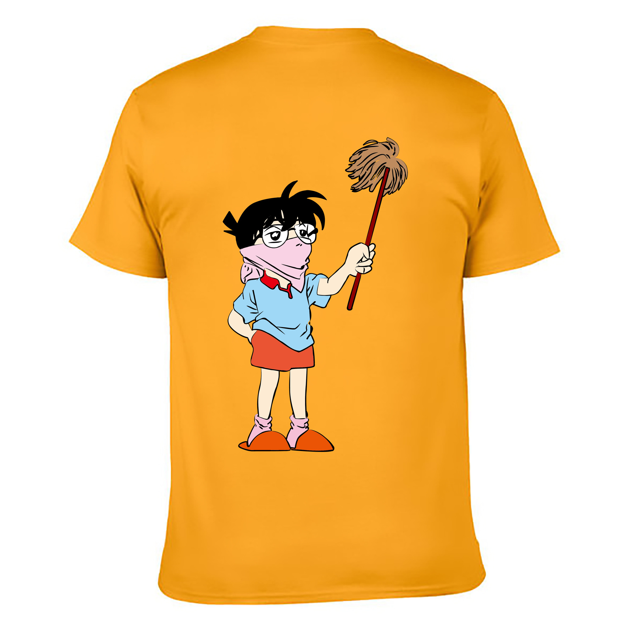 （画像用） 名探偵コナン 江戸川 コナン Detective Conan Conan Edogawa 綿100％ メンズ半袖Tシャツ（バックプリント） 通気性