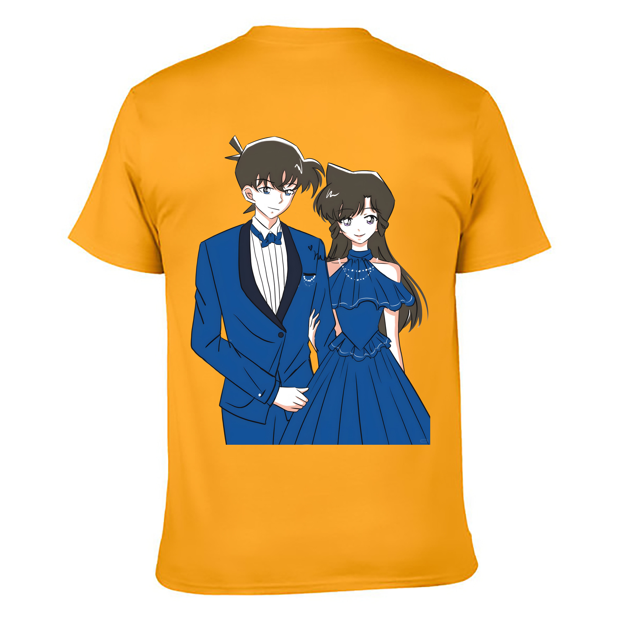 （画像用） 名探偵コナン 江戸川 コナン Detective Conan Conan Edogawa 綿100％ メンズ半袖Tシャツ（バックプリント） 通気性