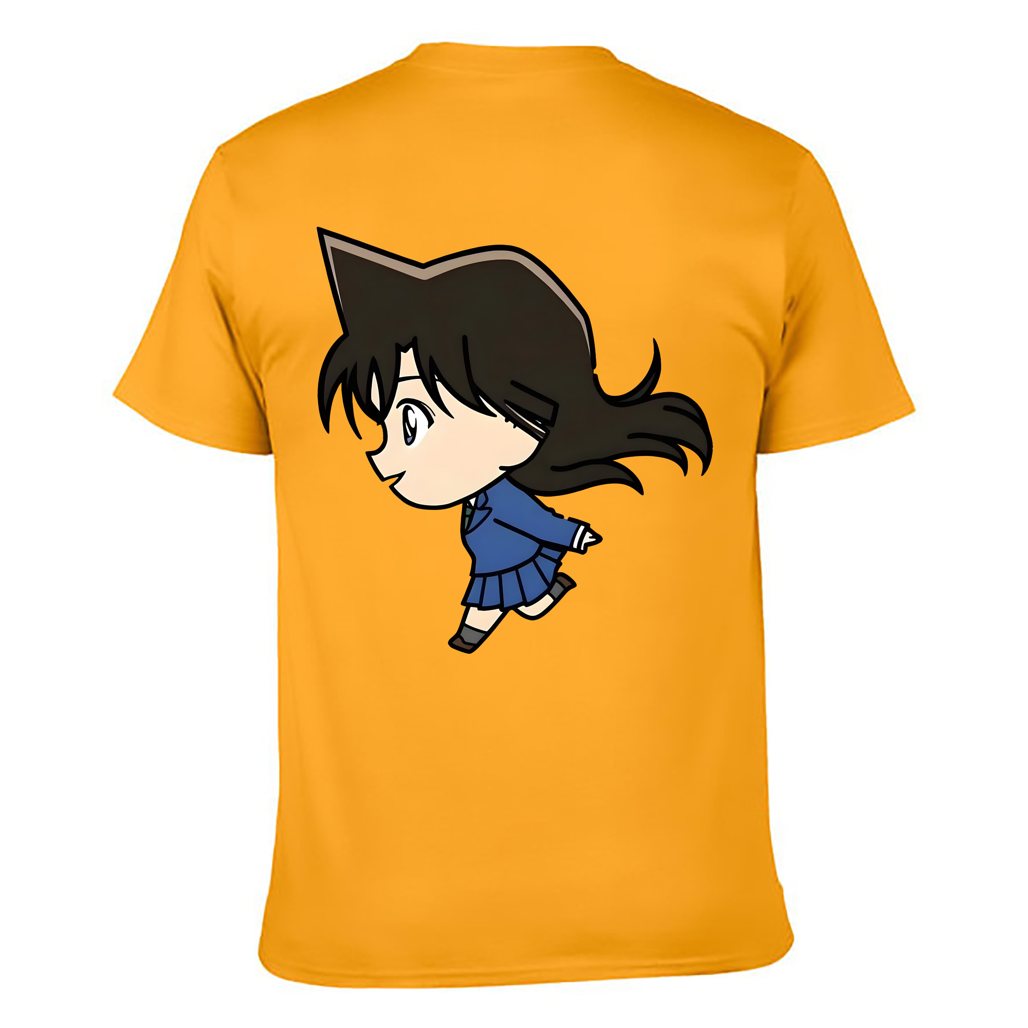 （画像用） 名探偵コナン 毛利 蘭 もうり らん、モーリ ラン Detective Conan Rachel Moore 綿100％ メンズ半袖Tシャツ（バックプリント） 通気性