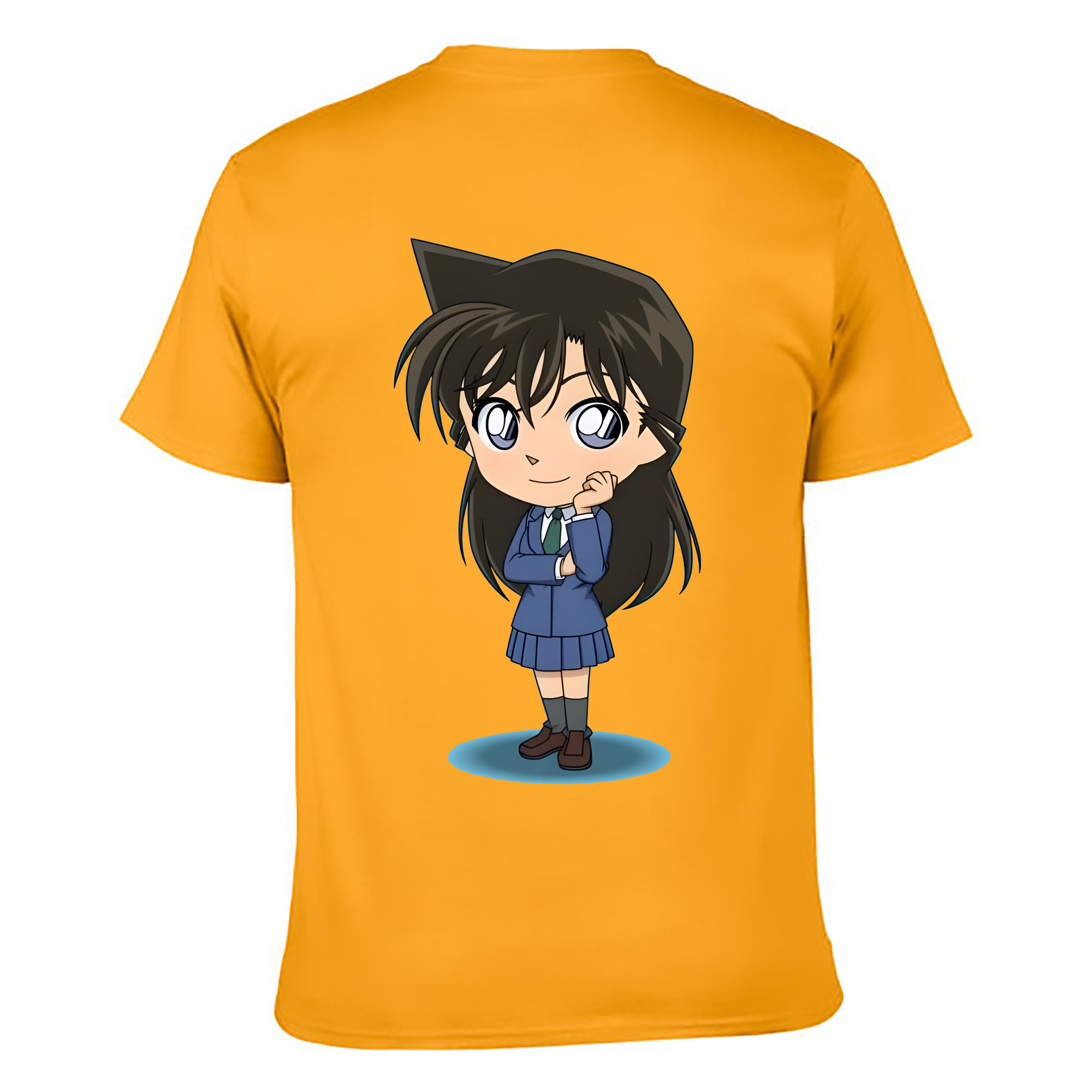 （画像用） 名探偵コナン 毛利 蘭 もうり らん、モーリ ラン Detective Conan Rachel Moore 綿100％ メンズ半袖Tシャツ（バックプリント） 通気性