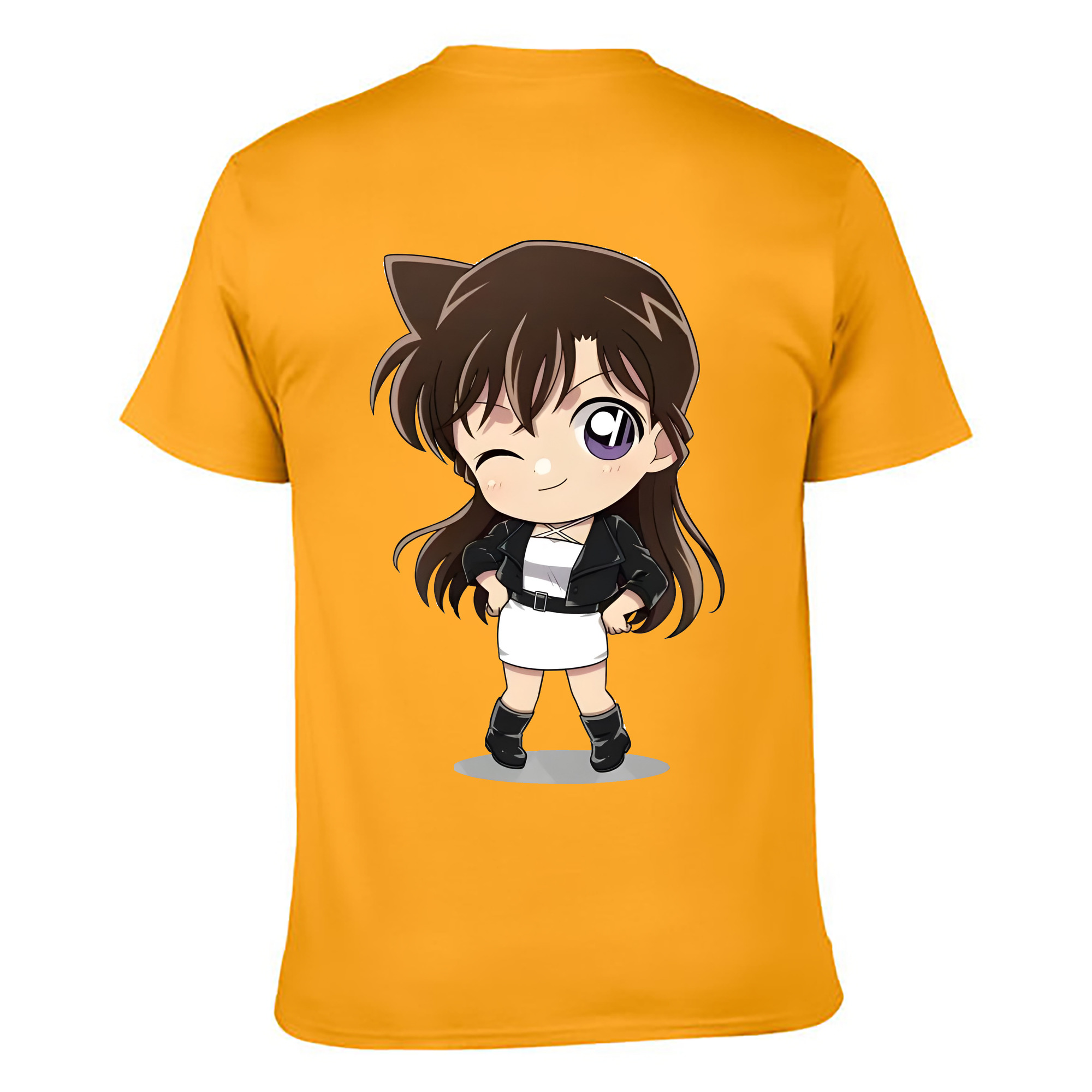 （画像用） 名探偵コナン 毛利 蘭 もうり らん、モーリ ラン Detective Conan Rachel Moore 綿100％ メンズ半袖Tシャツ（バックプリント） 通気性
