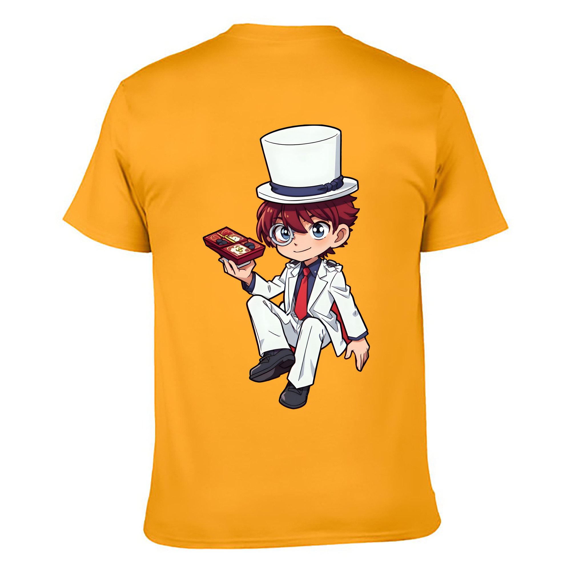 （画像用） 名探偵コナン くろば かいと Detective Conan Kuroba Kaito 綿100％ メンズ半袖Tシャツ（バックプリント） 通気性