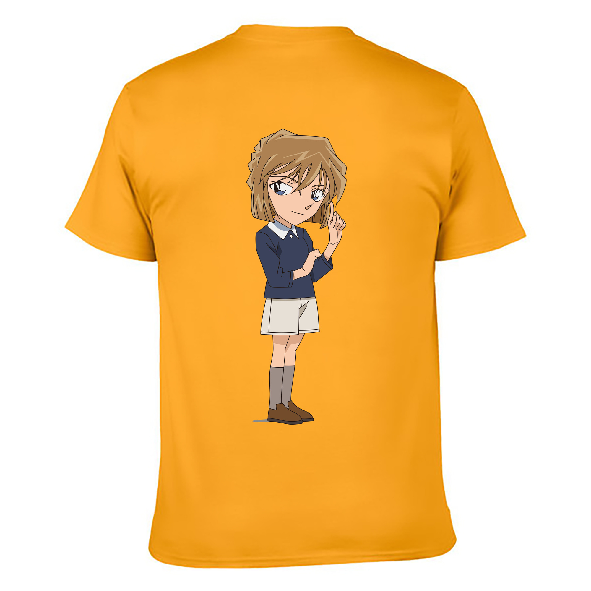 （画像用） 名探偵コナン 灰原 哀 はいばら あい Detective Conan Anita Hailey、Vi Graythorn Haibara Ai 綿100％ メンズ半袖Tシャツ（バックプリント） 通気性