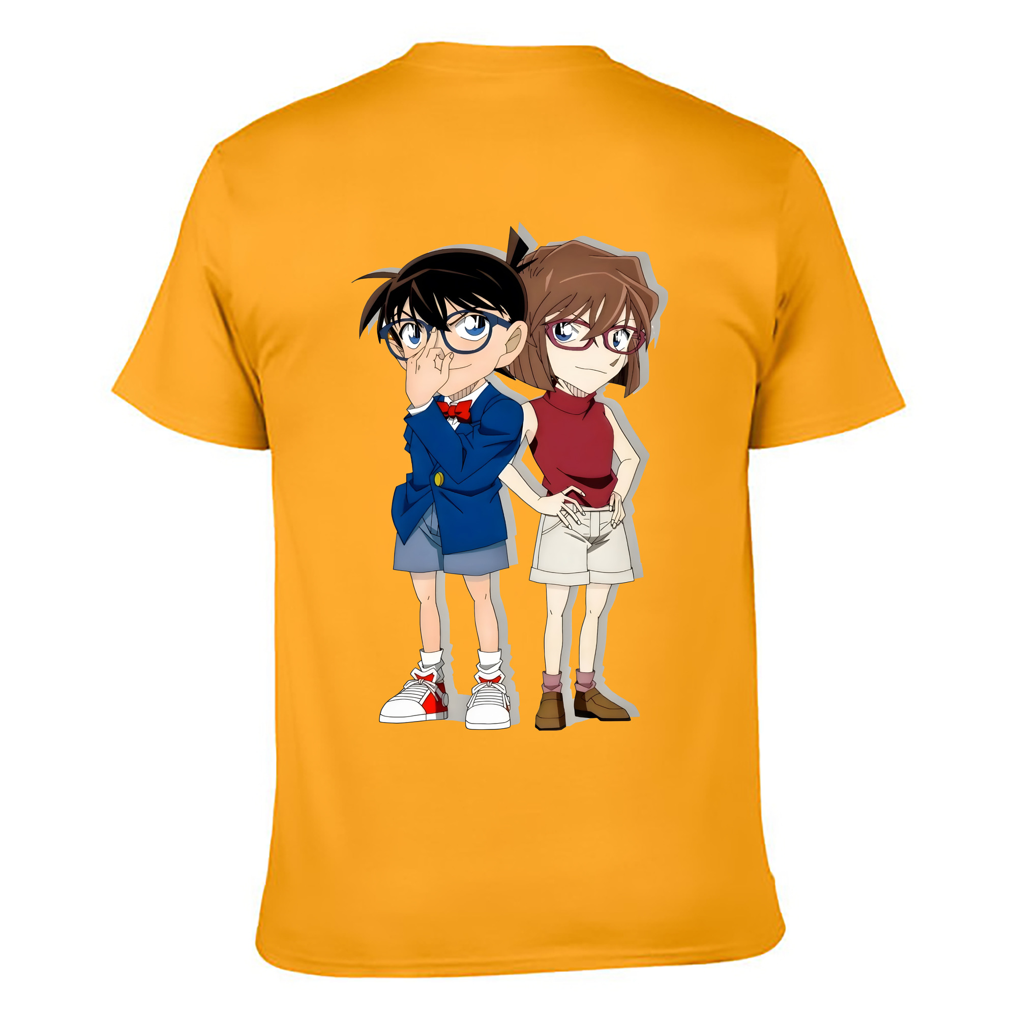 （画像用） 名探偵コナン 灰原 哀 はいばら あい Detective Conan Anita Hailey、Vi Graythorn Haibara Ai 綿100％ メンズ半袖Tシャツ（バックプリント） 通気性