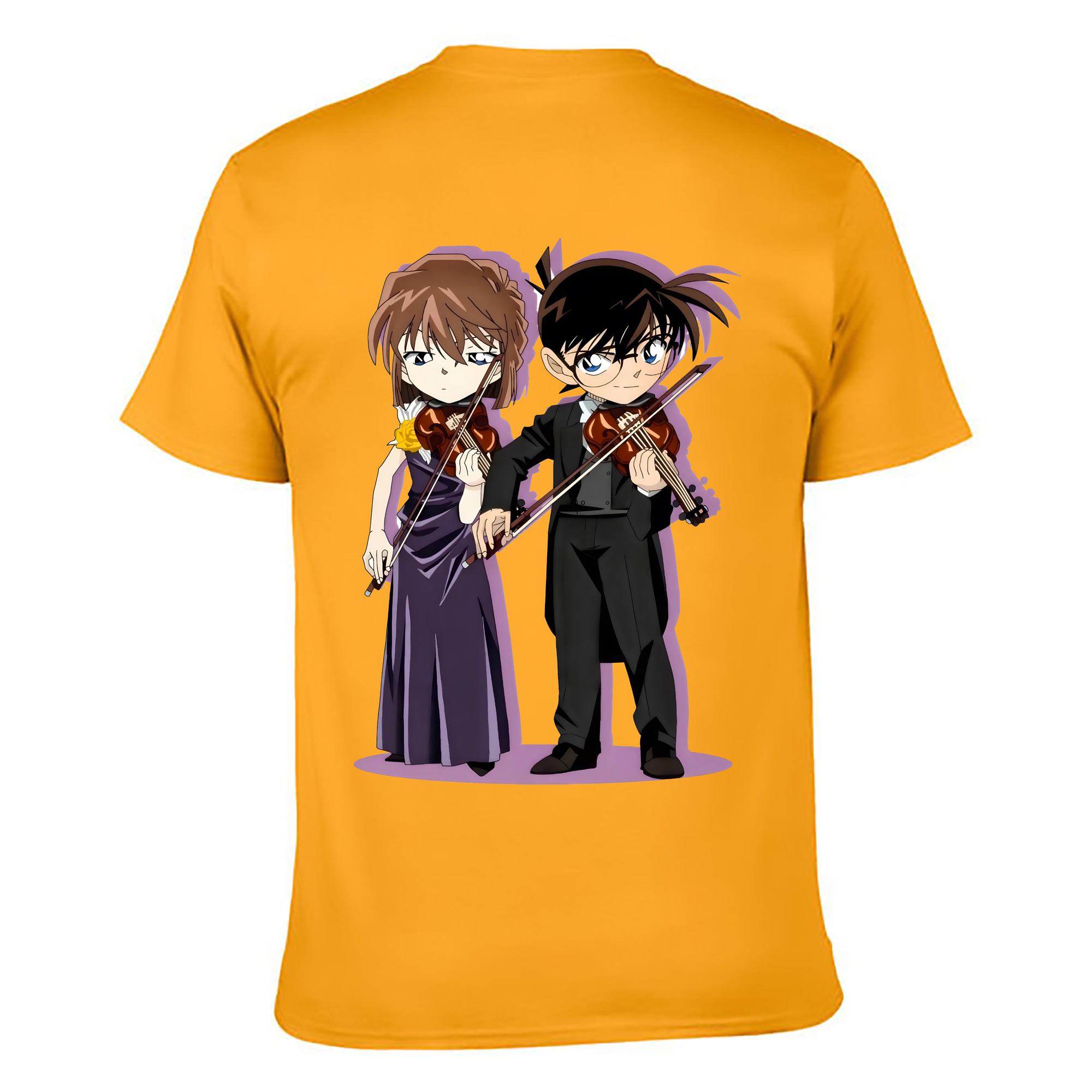 （画像用） 名探偵コナン 灰原 哀 はいばら あい Detective Conan Anita Hailey、Vi Graythorn Haibara Ai 綿100％ メンズ半袖Tシャツ（バックプリント） 通気性