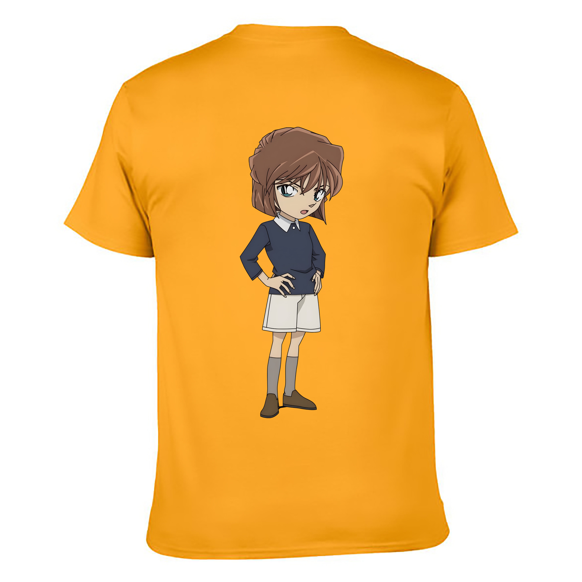 （画像用） 名探偵コナン 灰原 哀 はいばら あい Detective Conan Anita Hailey、Vi Graythorn Haibara Ai 綿100％ メンズ半袖Tシャツ（バックプリント） 通気性