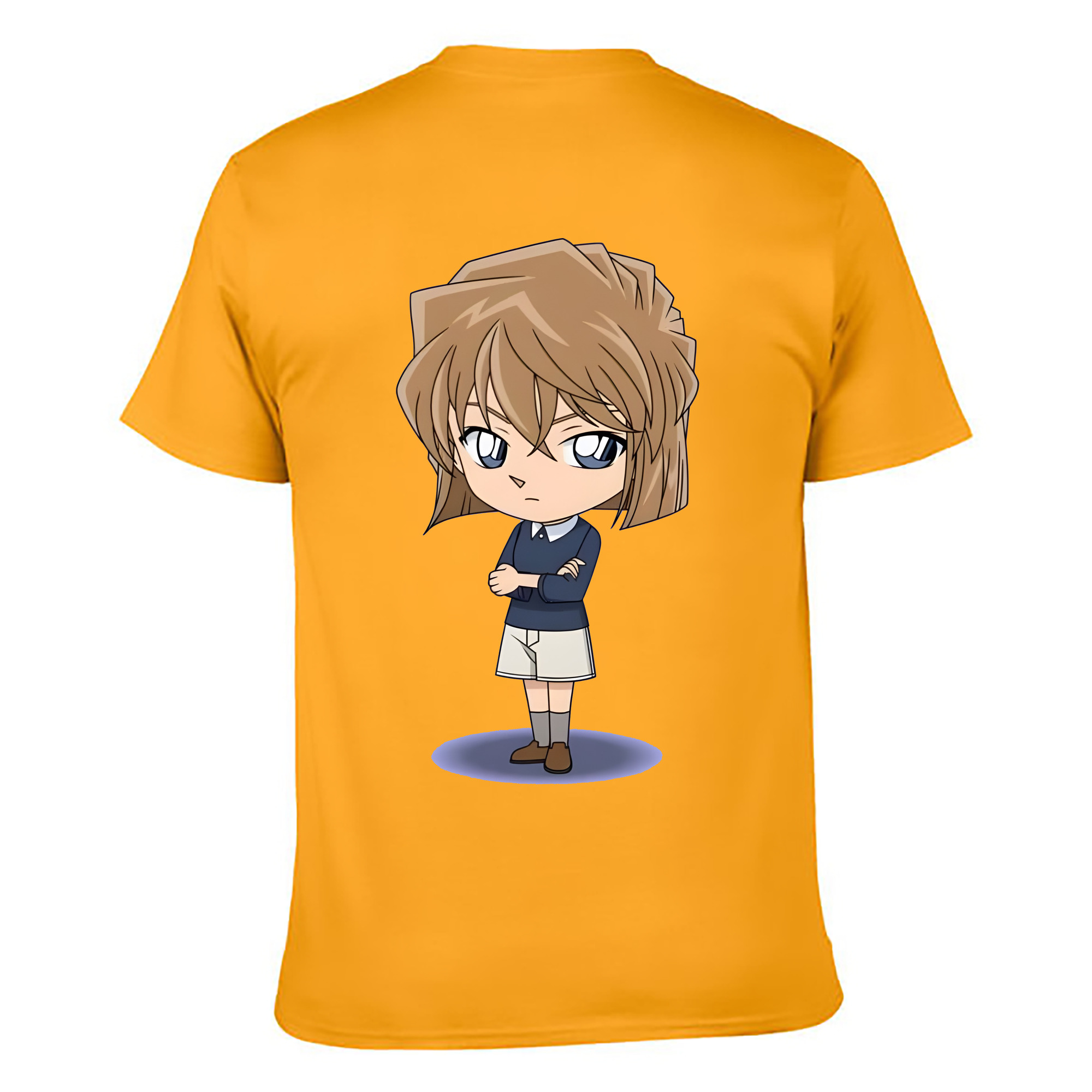 （画像用） 名探偵コナン 灰原 哀 はいばら あい Detective Conan Anita Hailey、Vi Graythorn Haibara Ai 綿100％ メンズ半袖Tシャツ（バックプリント） 通気性