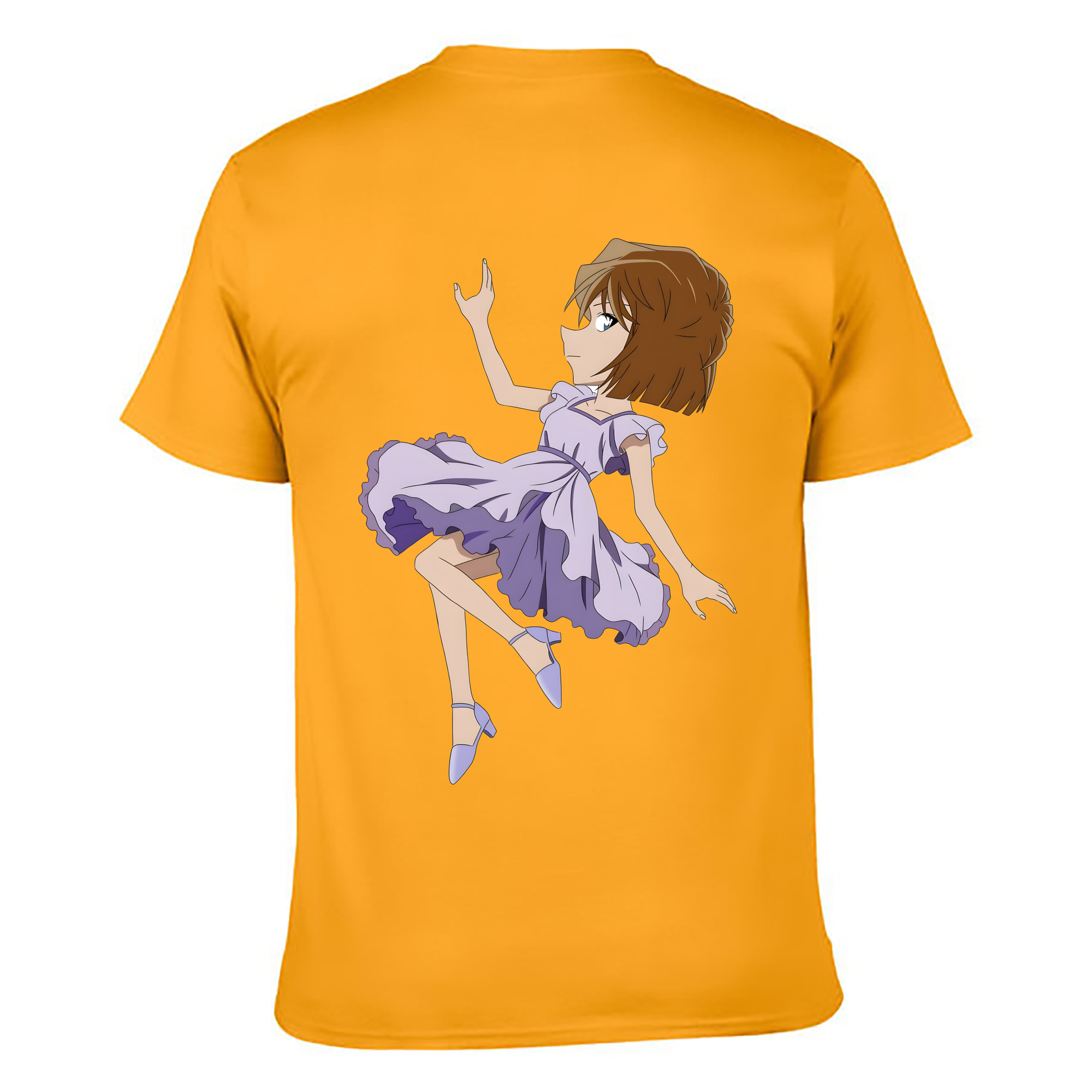 （画像用） 名探偵コナン 灰原 哀 はいばら あい Detective Conan Anita Hailey、Vi Graythorn Haibara Ai 綿100％ メンズ半袖Tシャツ（バックプリント） 通気性