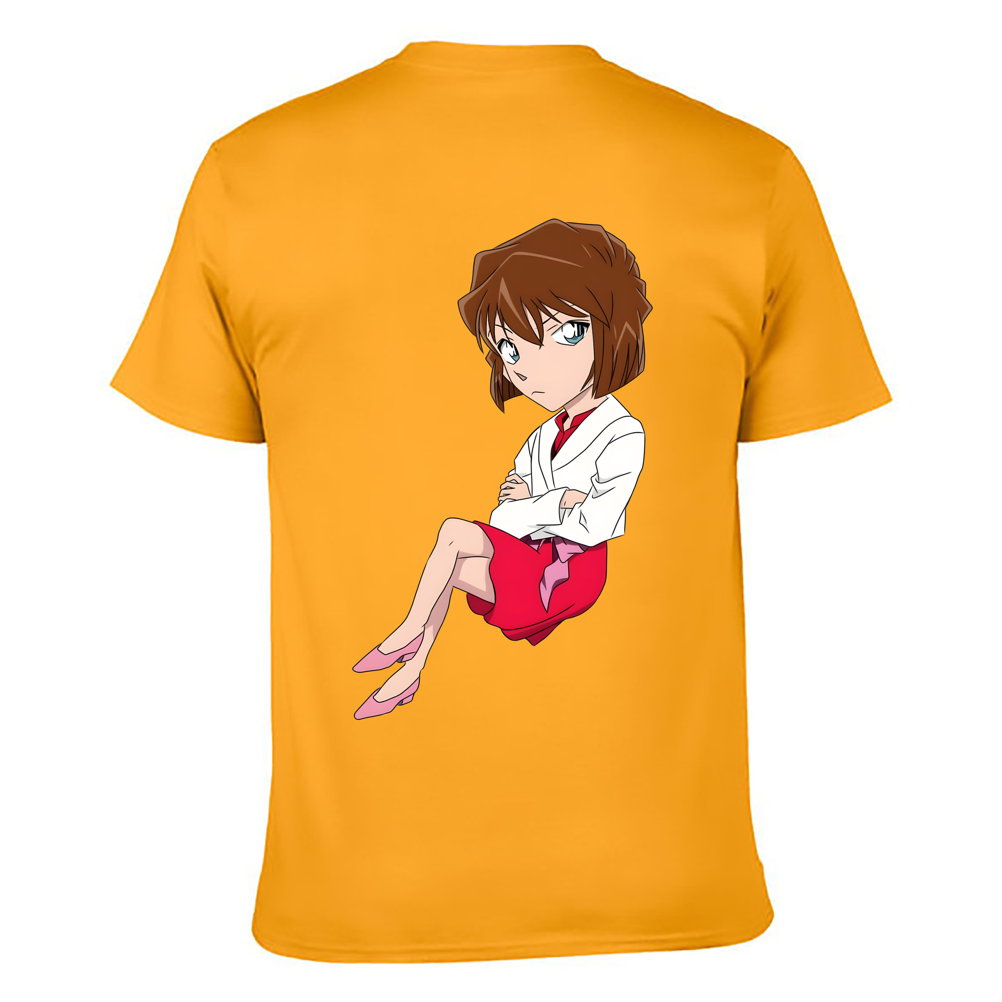 （画像用） 名探偵コナン 灰原 哀 はいばら あい Detective Conan Anita Hailey、Vi Graythorn Haibara Ai 綿100％ メンズ半袖Tシャツ（バックプリント） 通気性