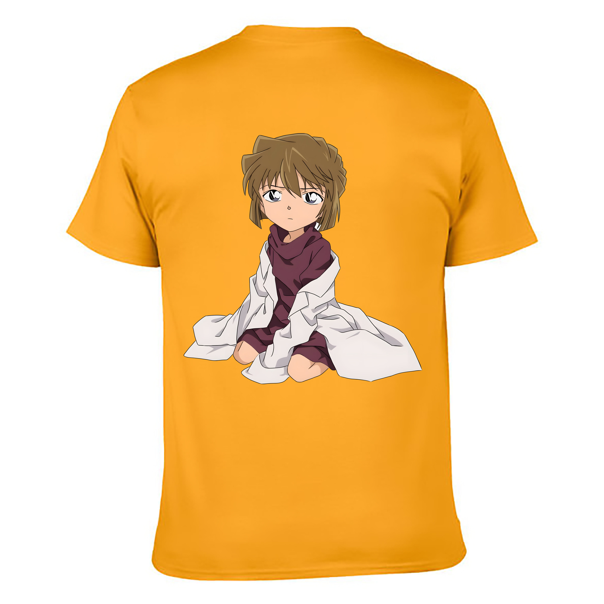 （画像用） 名探偵コナン 灰原 哀 はいばら あい Detective Conan Anita Hailey、Vi Graythorn Haibara Ai 綿100％ メンズ半袖Tシャツ（バックプリント） 通気性