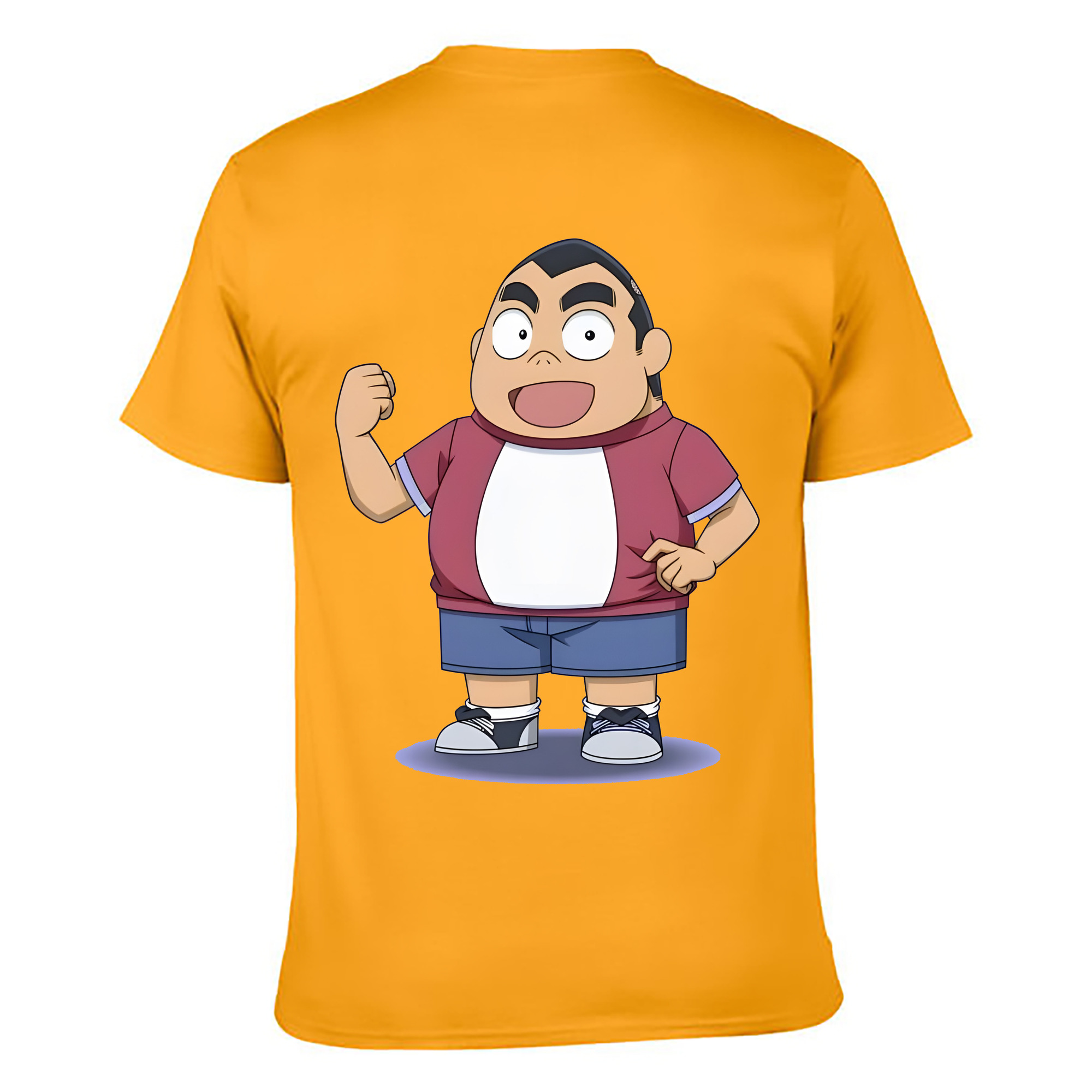 （画像用） 名探偵コナン 小嶋 元太 こじま げんた Detective Conan Kojima Genta 綿100％ メンズ半袖Tシャツ（バックプリント） 通気性