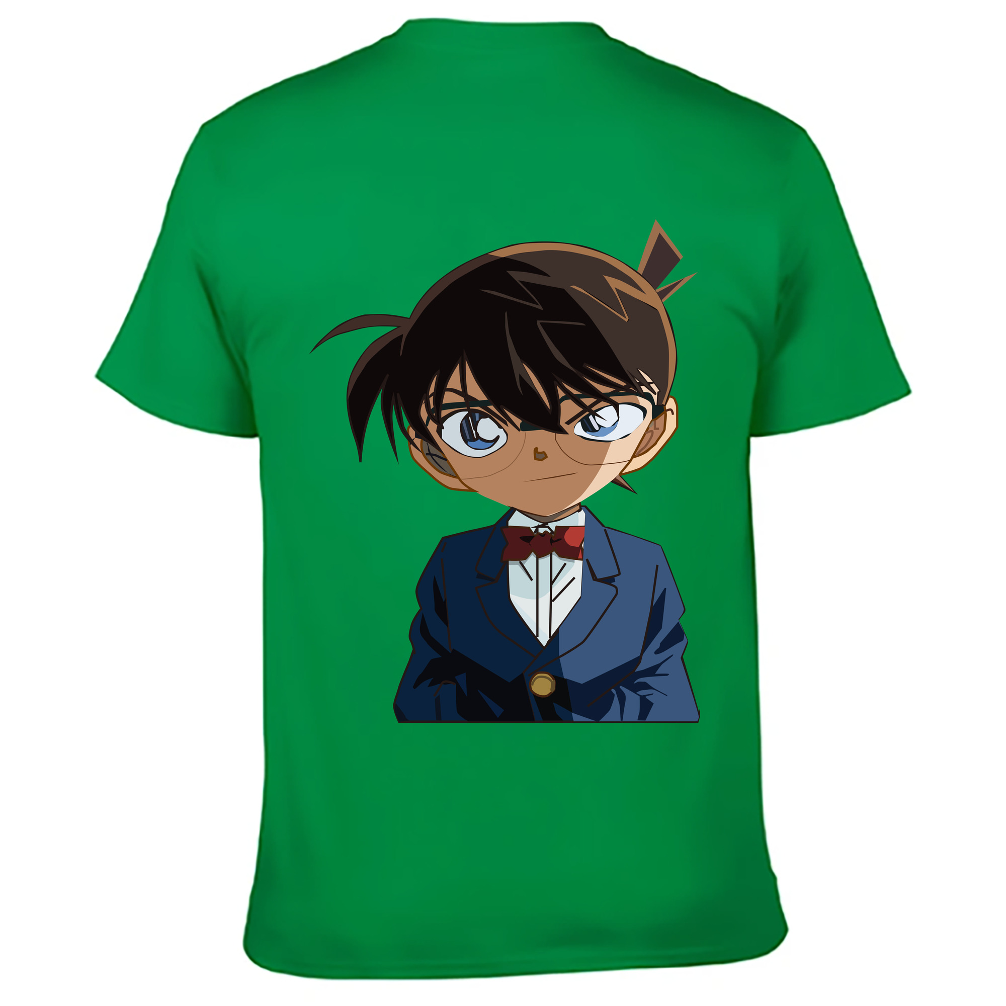 （画像用） 名探偵コナン 江戸川 コナン Detective Conan Conan Edogawa 綿100％ メンズ半袖Tシャツ（バックプリント） 通気性