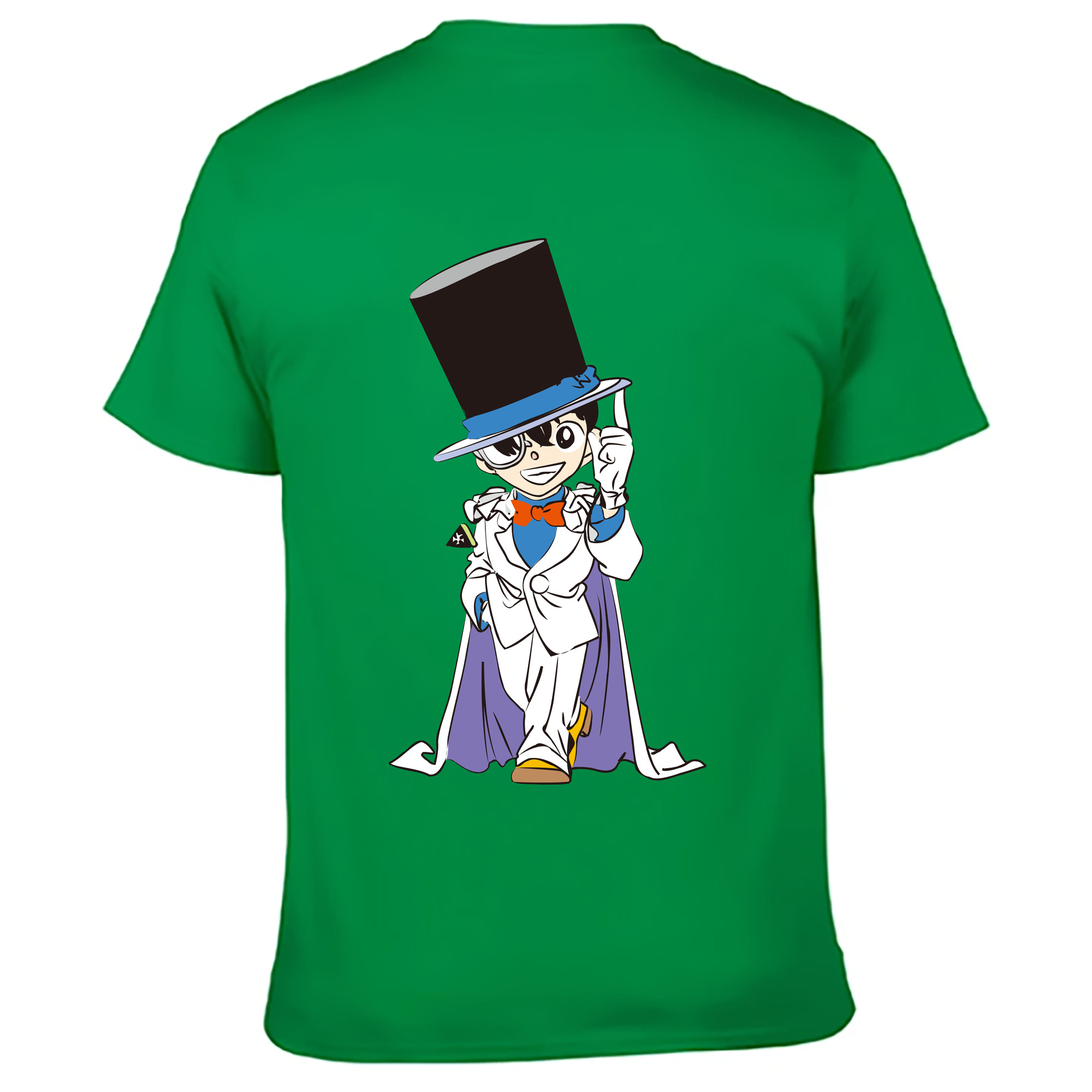 （画像用） 名探偵コナン 江戸川 コナン Detective Conan Conan Edogawa 綿100％ メンズ半袖Tシャツ（バックプリント） 通気性