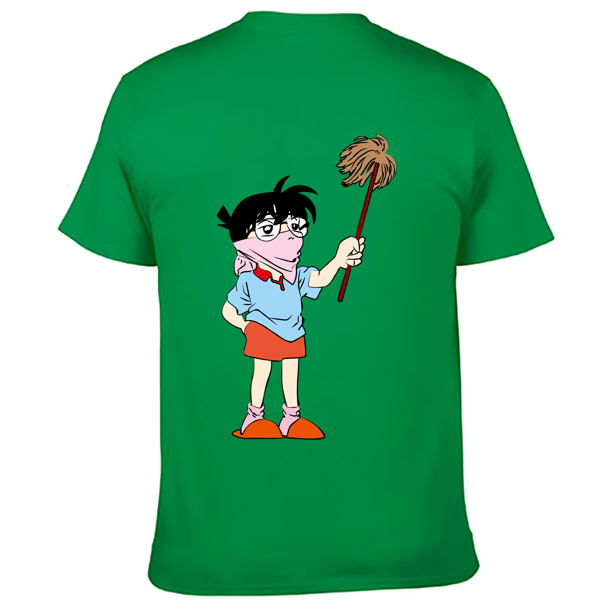 （画像用） 名探偵コナン 江戸川 コナン Detective Conan Conan Edogawa 綿100％ メンズ半袖Tシャツ（バックプリント） 通気性