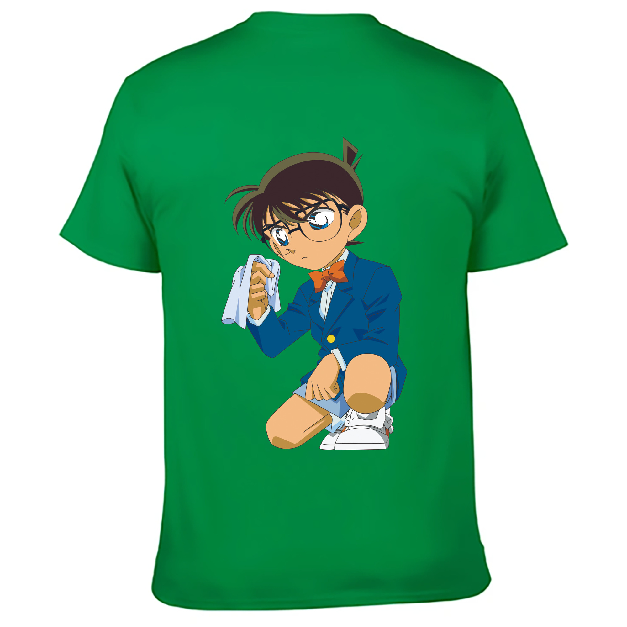 （画像用） 名探偵コナン 江戸川 コナン Detective Conan Conan Edogawa 綿100％ メンズ半袖Tシャツ（バックプリント） 通気性