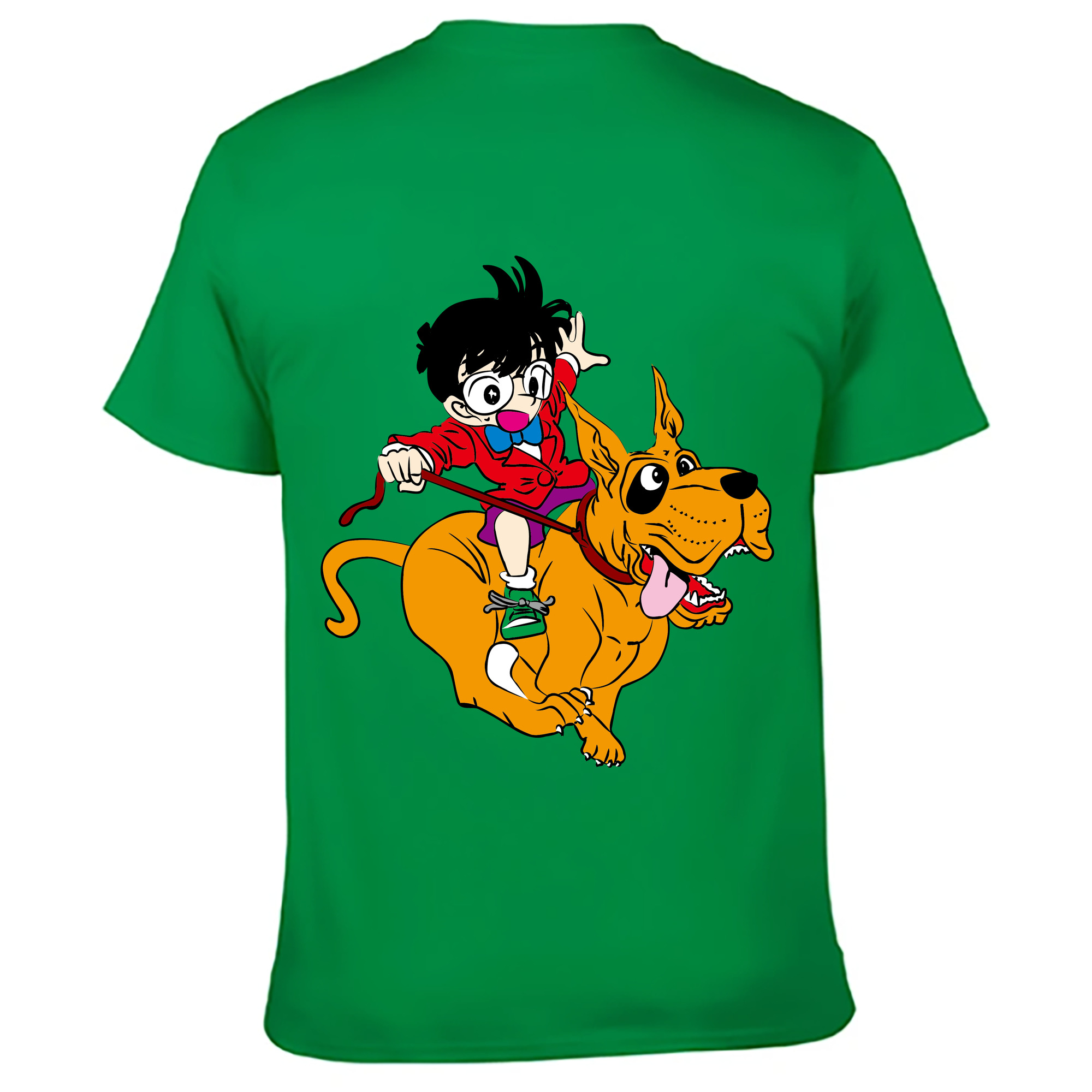 （画像用） 名探偵コナン 江戸川 コナン Detective Conan Conan Edogawa 綿100％ メンズ半袖Tシャツ（バックプリント） 通気性