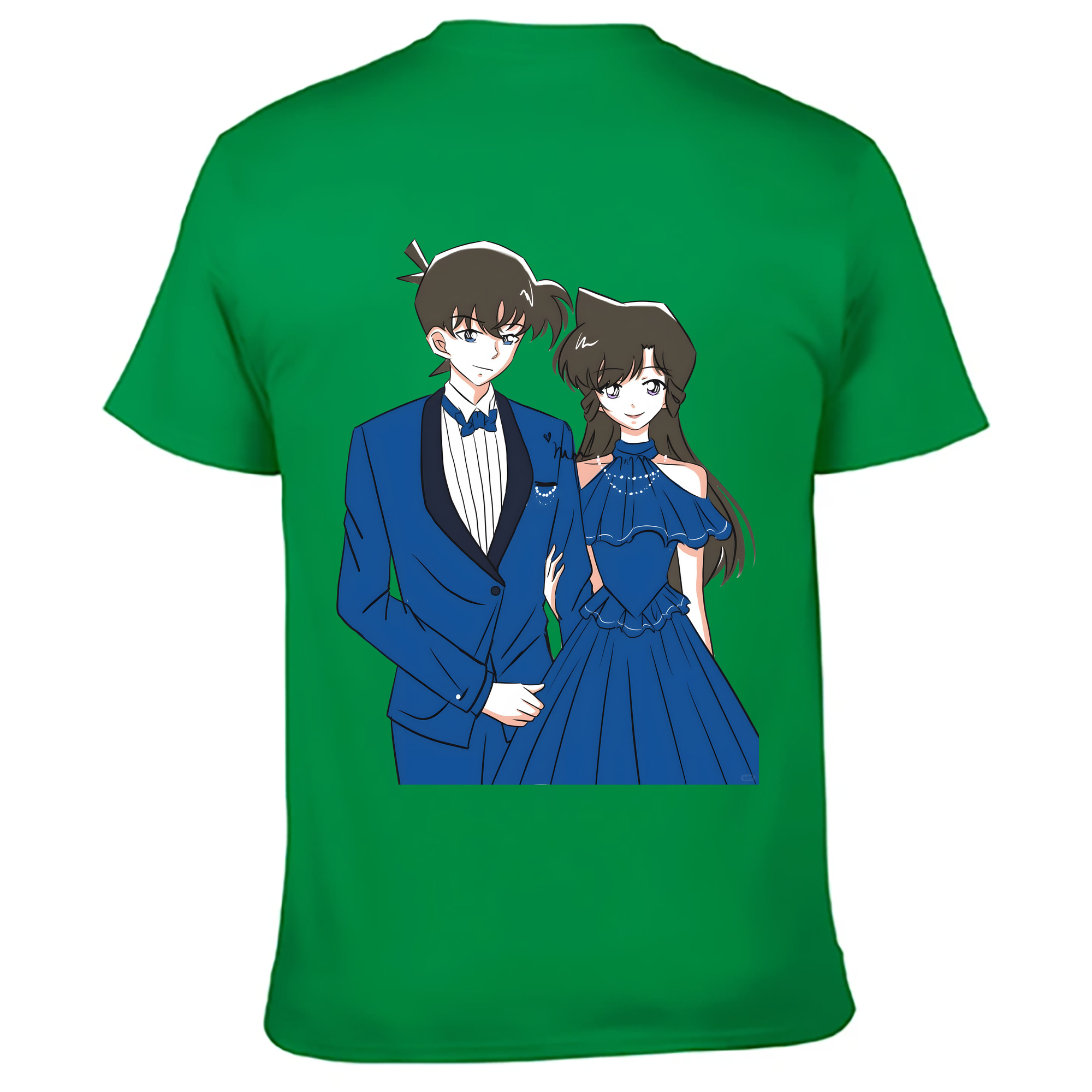 （画像用） 名探偵コナン 江戸川 コナン Detective Conan Conan Edogawa 綿100％ メンズ半袖Tシャツ（バックプリント） 通気性