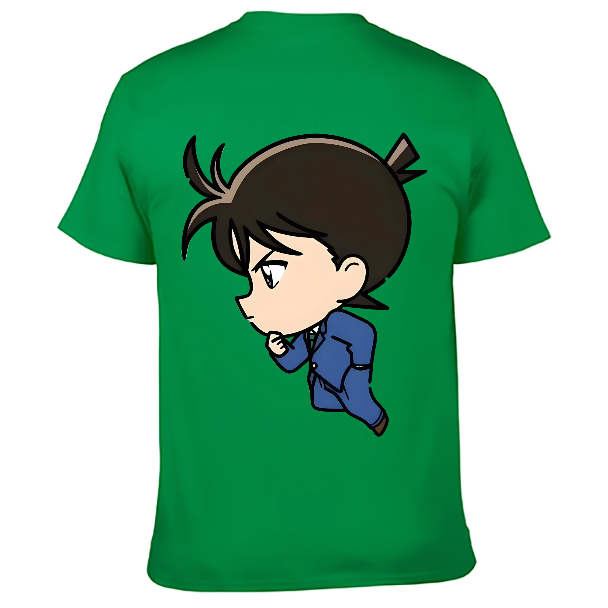 （画像用） 名探偵コナン 江戸川 コナン Detective Conan Conan Edogawa 綿100％ メンズ半袖Tシャツ（バックプリント） 通気性