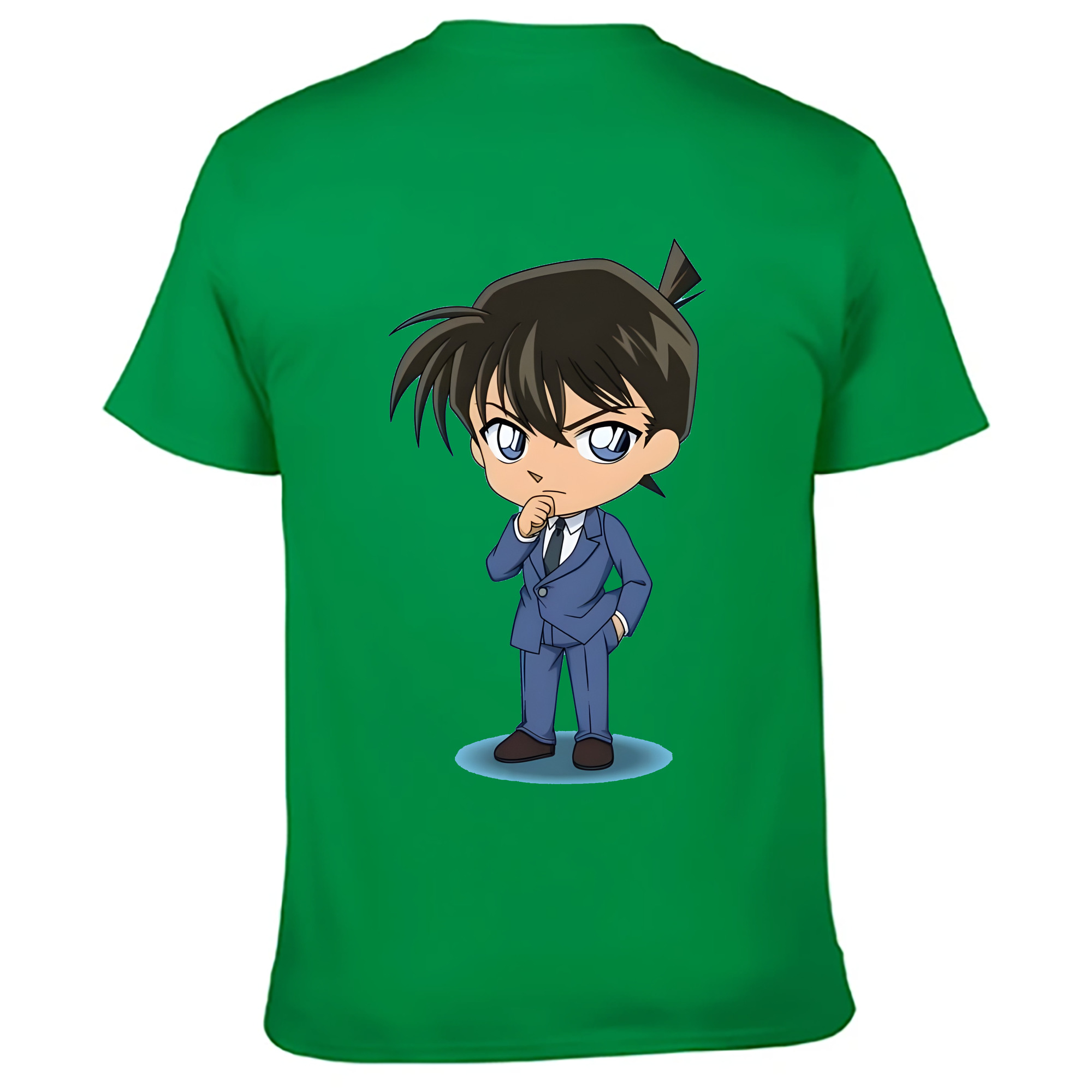 （画像用） 名探偵コナン 江戸川 コナン Detective Conan Conan Edogawa 綿100％ メンズ半袖Tシャツ（バックプリント） 通気性