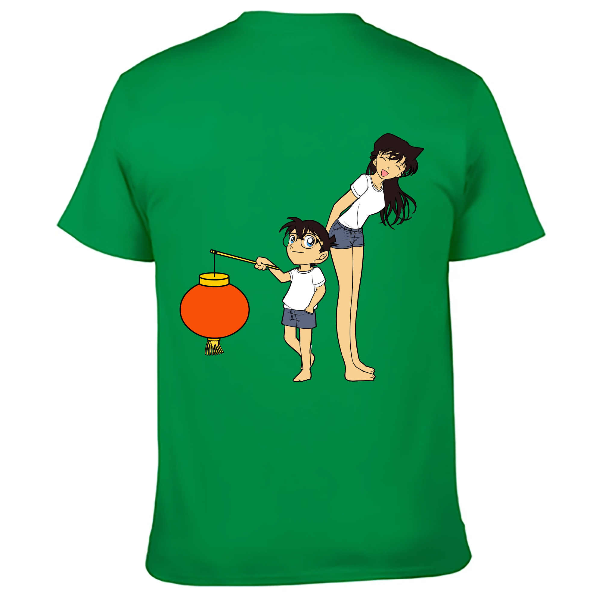（画像用） 名探偵コナン 毛利 蘭 もうり らん、モーリ ラン Detective Conan Rachel Moore 綿100％ メンズ半袖Tシャツ（バックプリント） 通気性