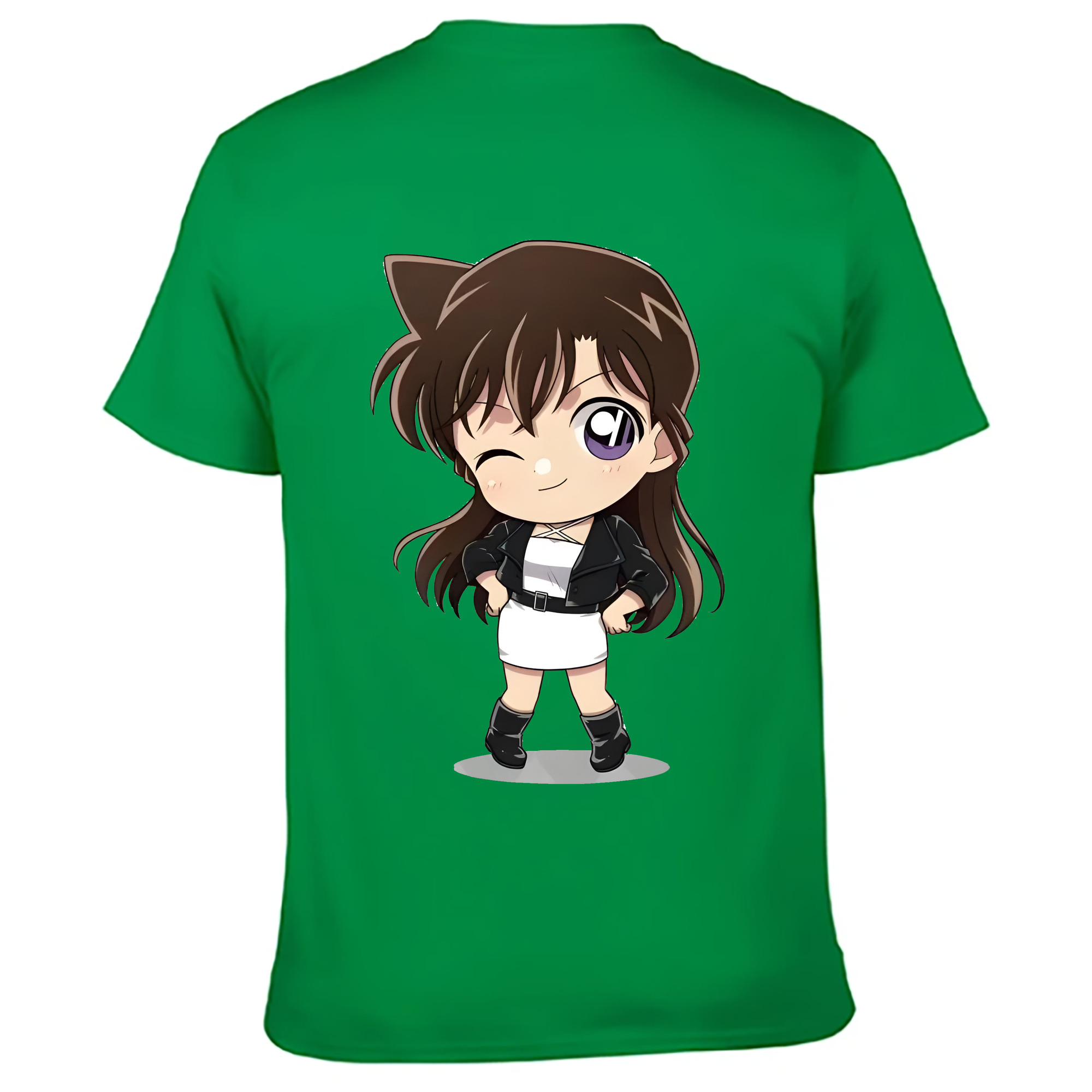 （画像用） 名探偵コナン 毛利 蘭 もうり らん、モーリ ラン Detective Conan Rachel Moore 綿100％ メンズ半袖Tシャツ（バックプリント） 通気性