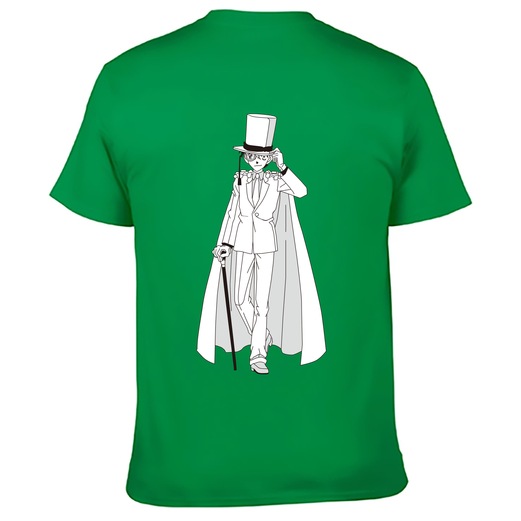 （画像用） 名探偵コナン くろば かいと Detective Conan Kuroba Kaito 綿100％ メンズ半袖Tシャツ（バックプリント） 通気性