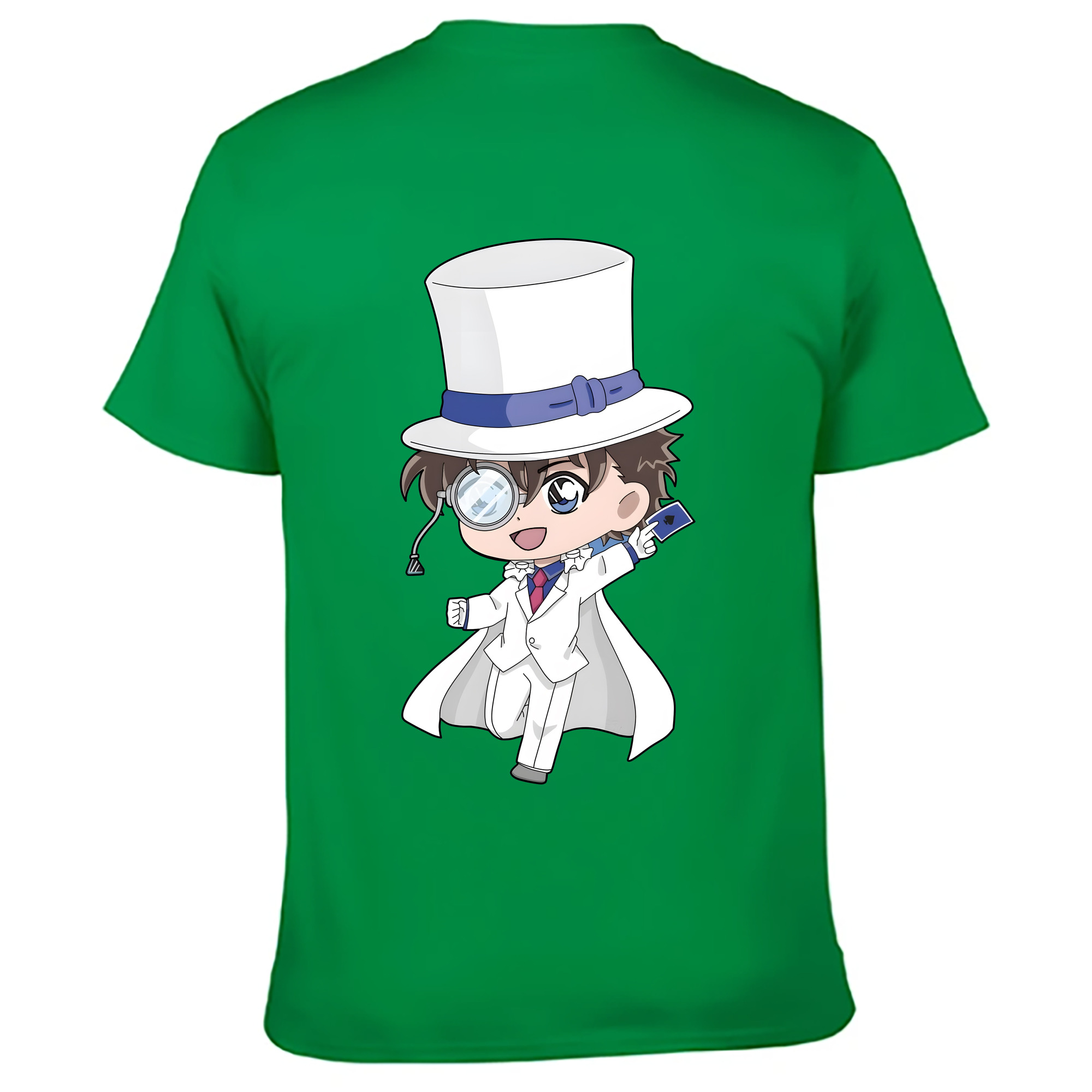 （画像用） 名探偵コナン くろば かいと Detective Conan Kuroba Kaito 綿100％ メンズ半袖Tシャツ（バックプリント） 通気性
