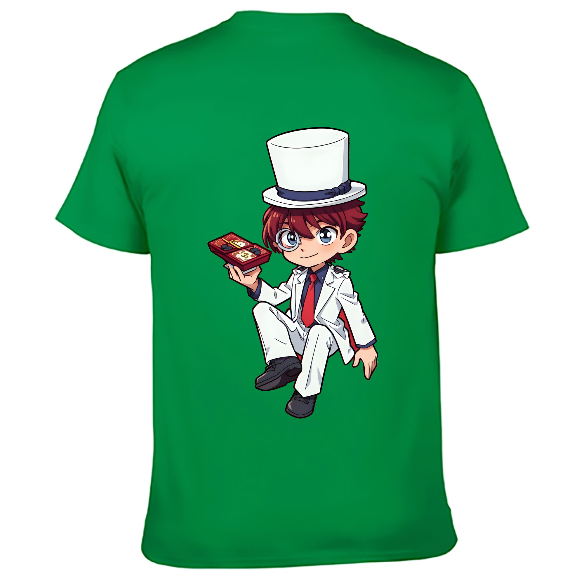 （画像用） 名探偵コナン くろば かいと Detective Conan Kuroba Kaito 綿100％ メンズ半袖Tシャツ（バックプリント） 通気性