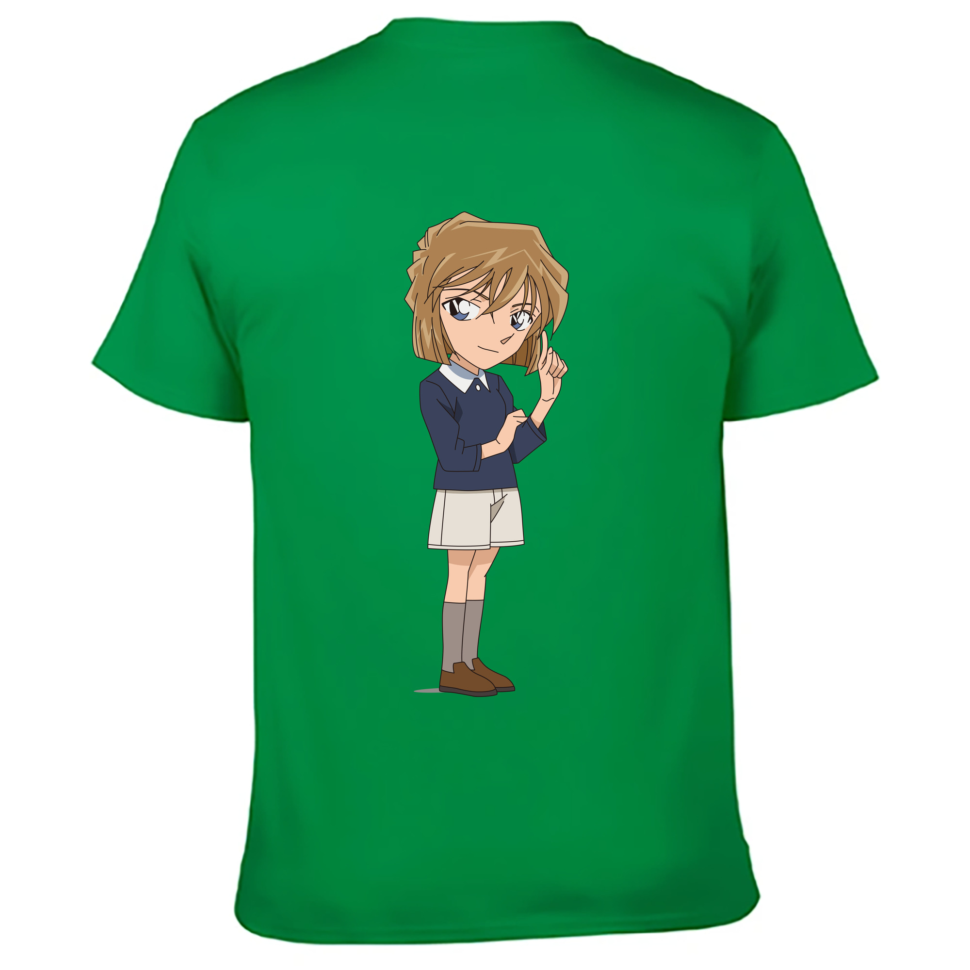 （画像用） 名探偵コナン 灰原 哀 はいばら あい Detective Conan Anita Hailey、Vi Graythorn Haibara Ai 綿100％ メンズ半袖Tシャツ（バックプリント） 通気性